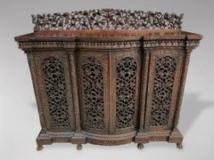 19th Century Anglo-Indian Colonial Carved Rosewood Dresser
