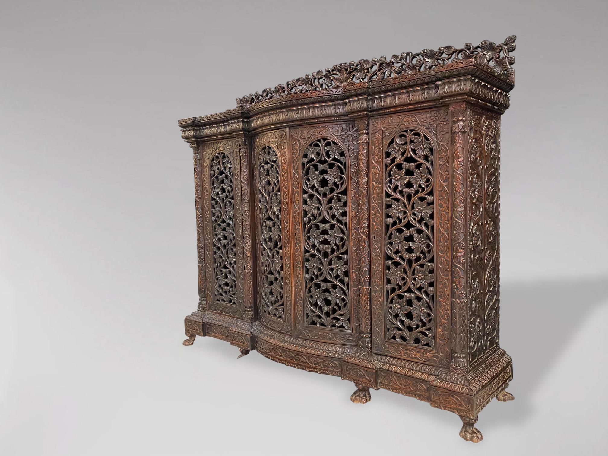 19th Century Anglo-Indian Colonial Carved Rosewood Dresser 2