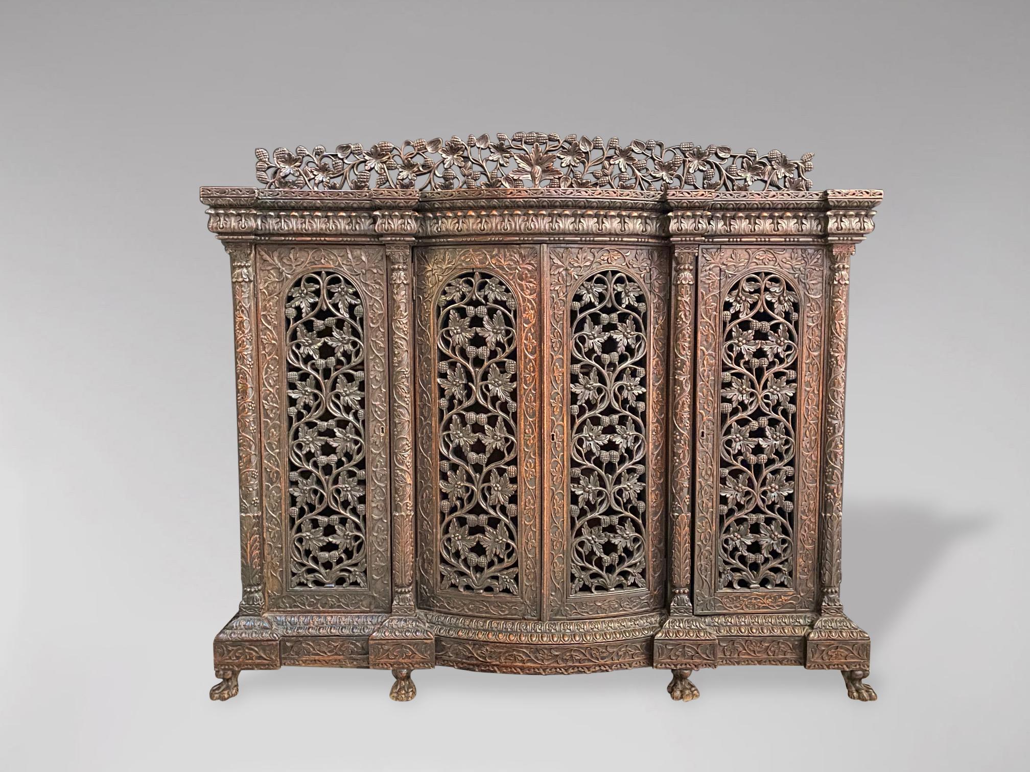 19th Century Anglo-Indian Colonial Carved Rosewood Dresser 3