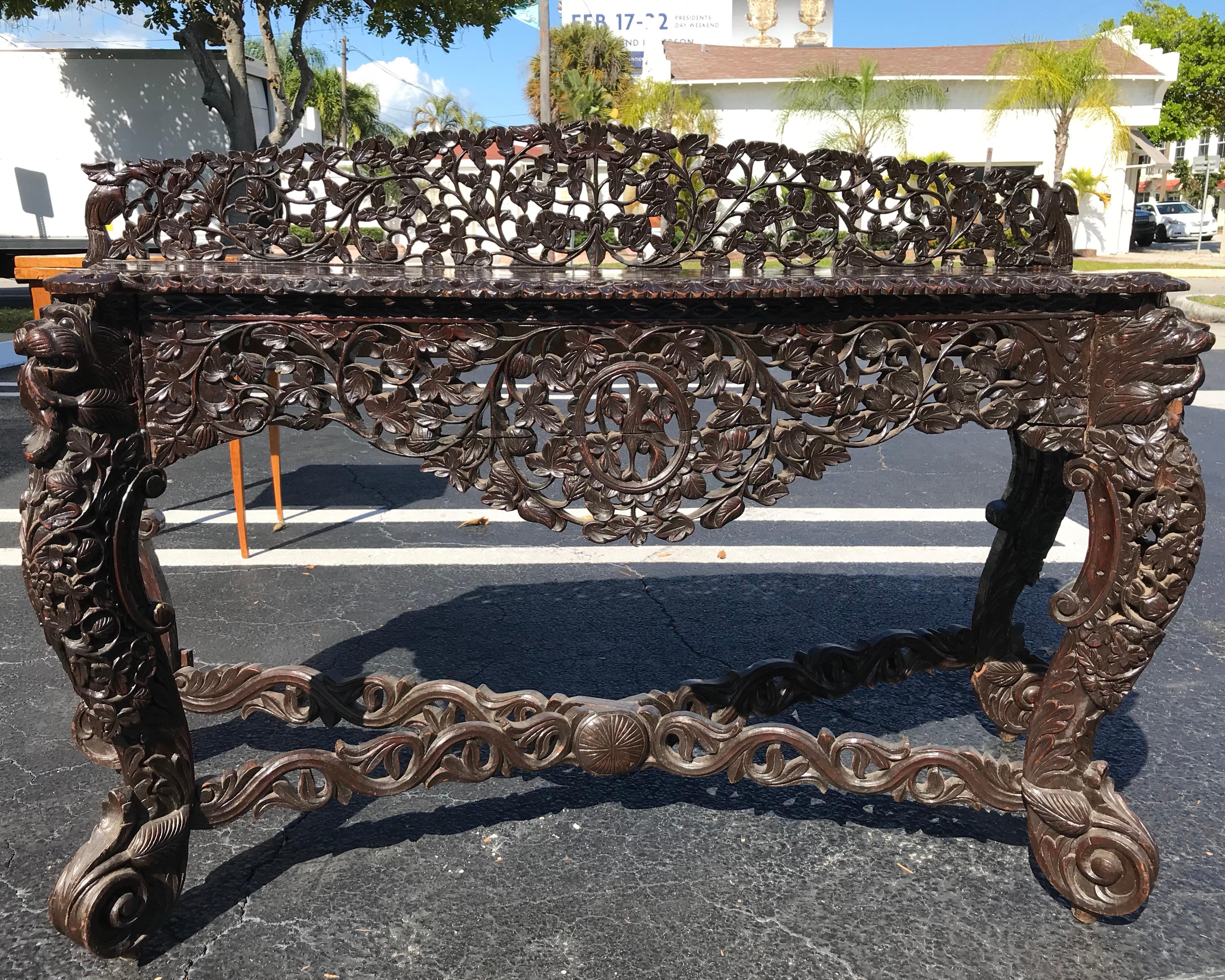 Rosewood 19th Century Anglo-Indian Console / Server For Sale