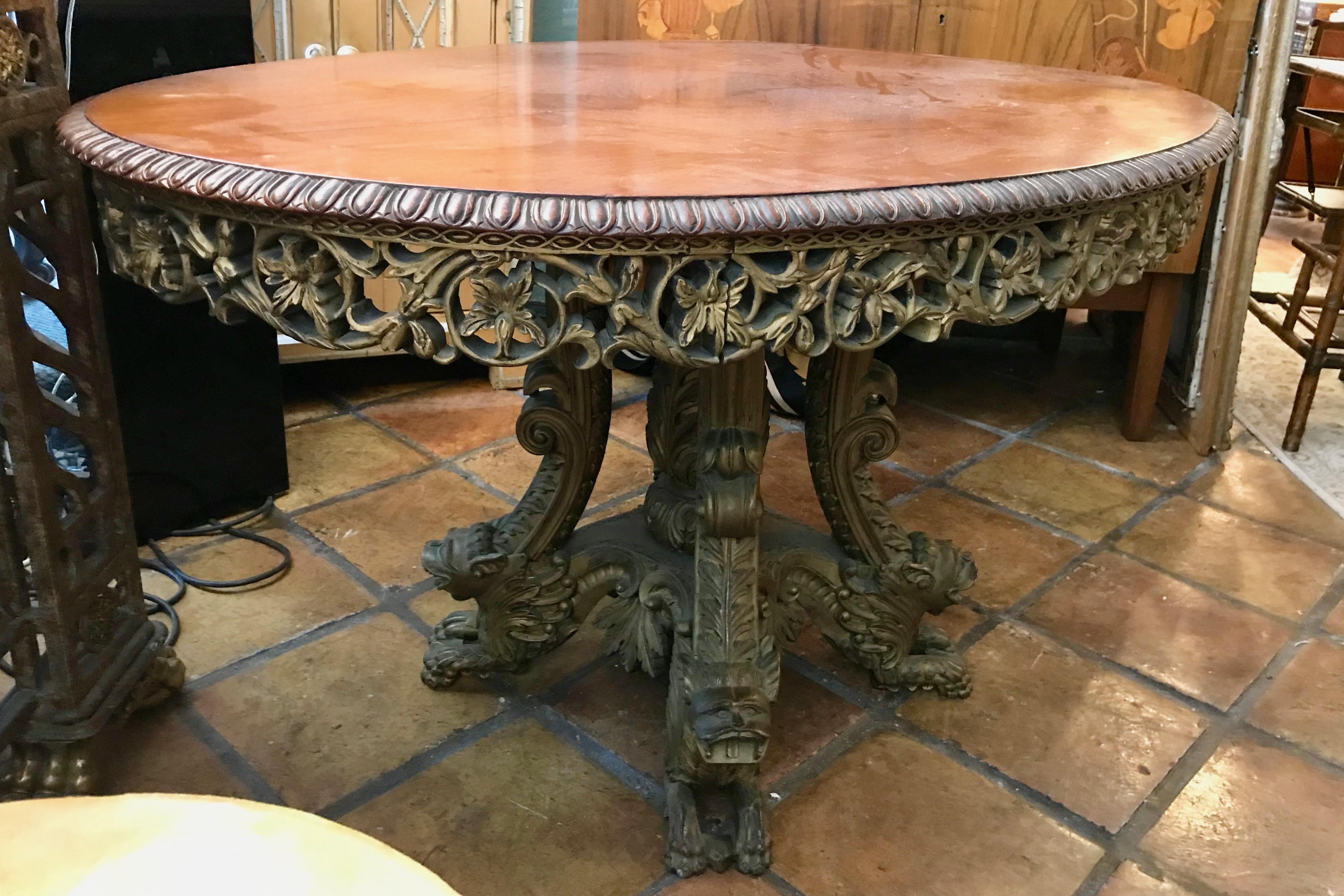 19th Century Anglo-Indian Dining / Breakfast Table In Good Condition For Sale In West Palm Beach, FL