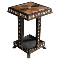 19th Century Anglo-Indian Ebonized Quill Side Table