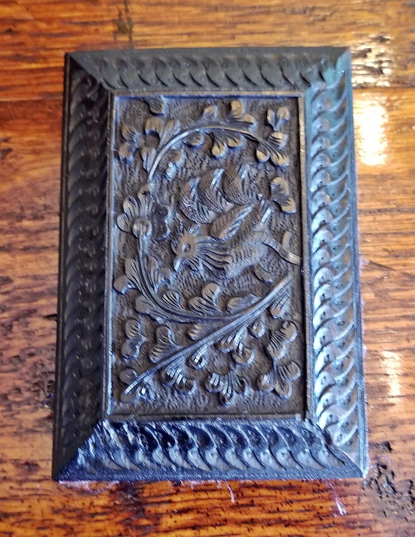 19th Century Anglo-Indian Ebony Calling Card Case In Good Condition In Dallas, TX