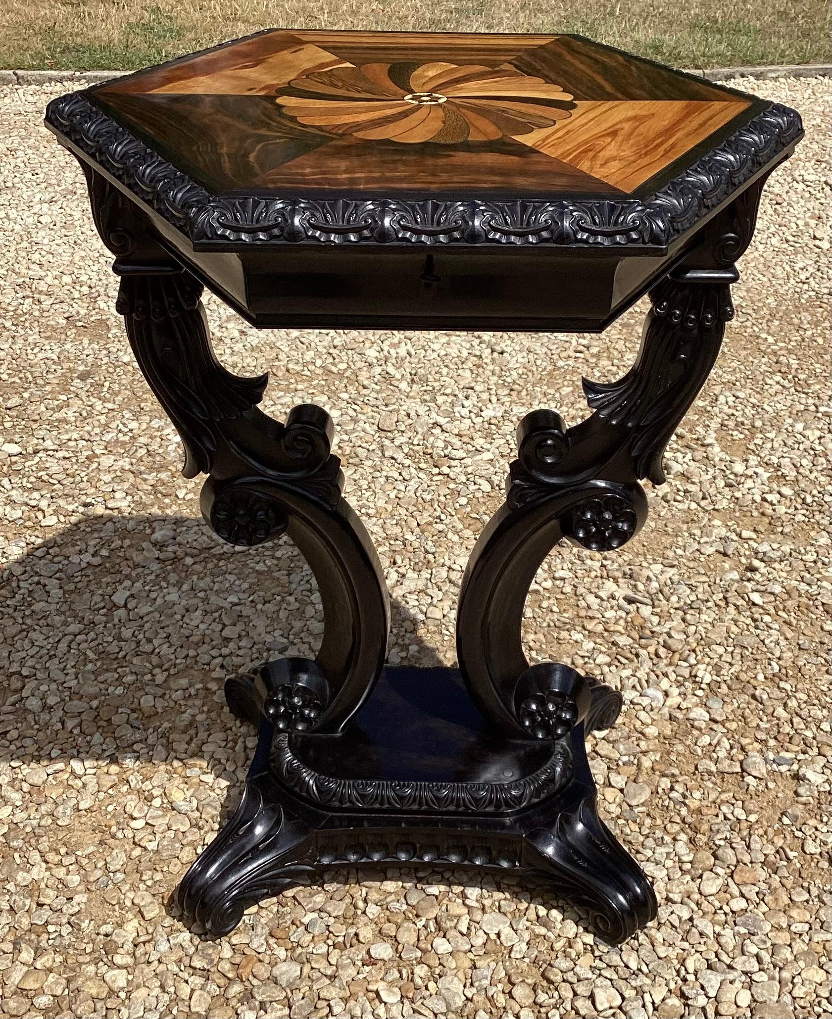 19th Century Anglo Indian Ebony Occasional Table For Sale 4