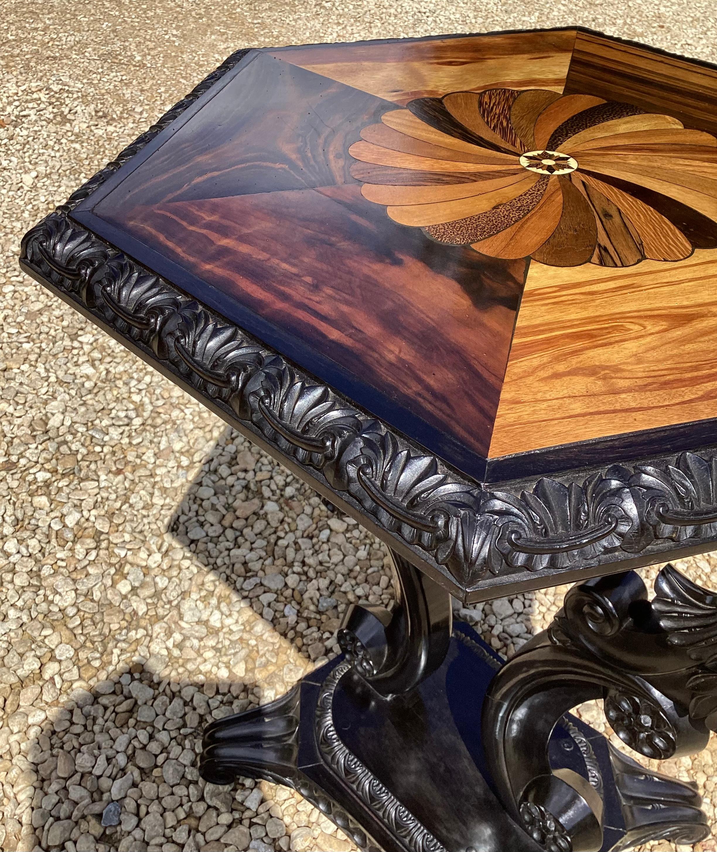 19th Century Anglo Indian Ebony Occasional Table For Sale 5