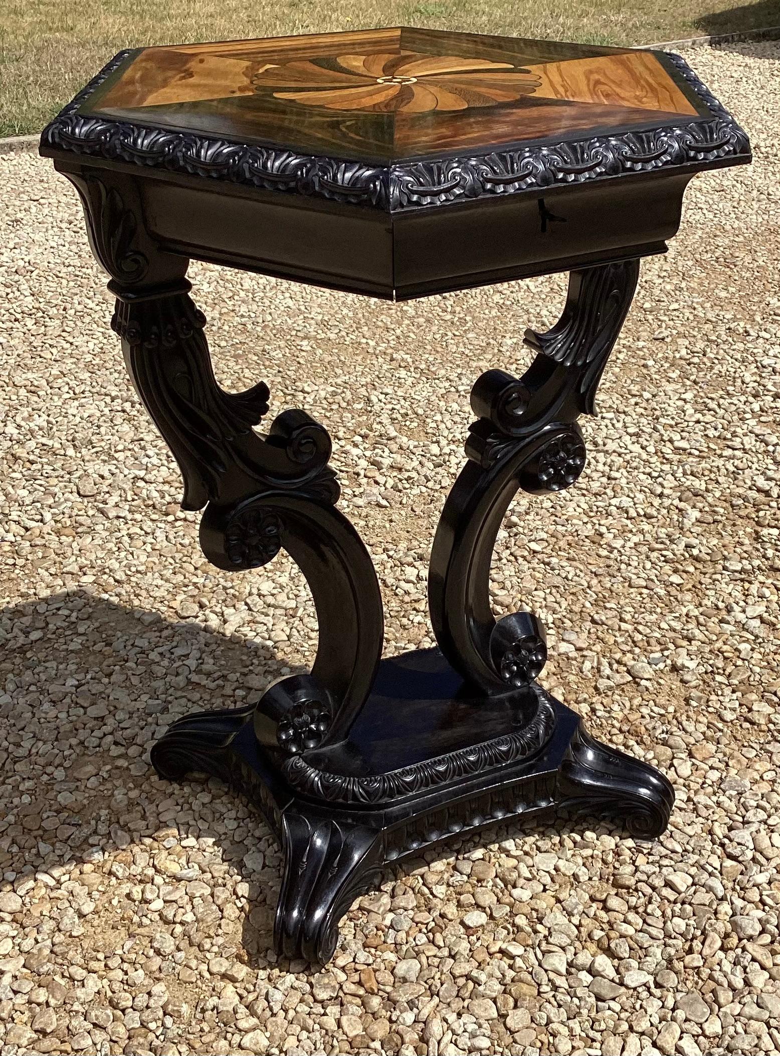 19th Century Anglo Indian Ebony Occasional Table For Sale 9