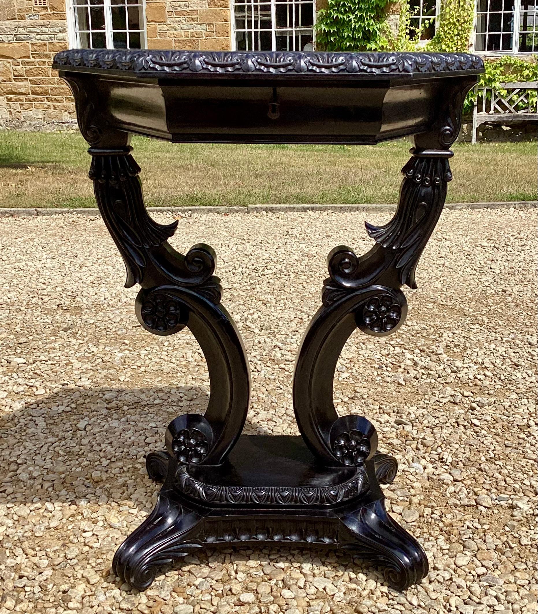 19th Century Anglo Indian Ebony Occasional Table For Sale 10