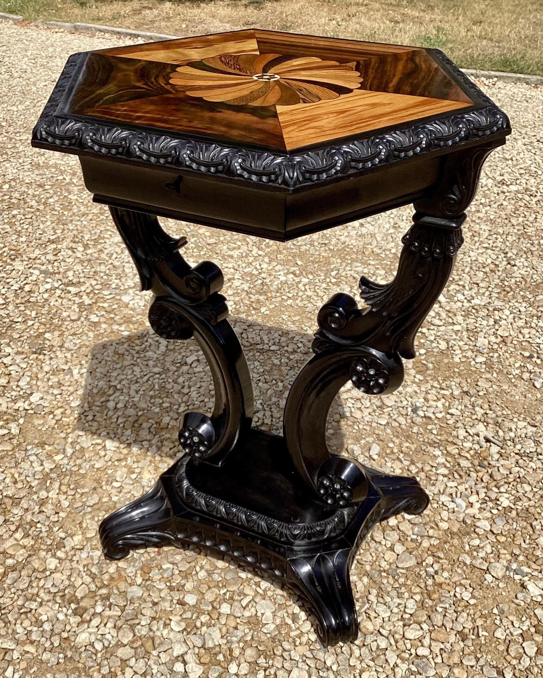 19th Century Anglo Indian Ebony Occasional Table For Sale 12