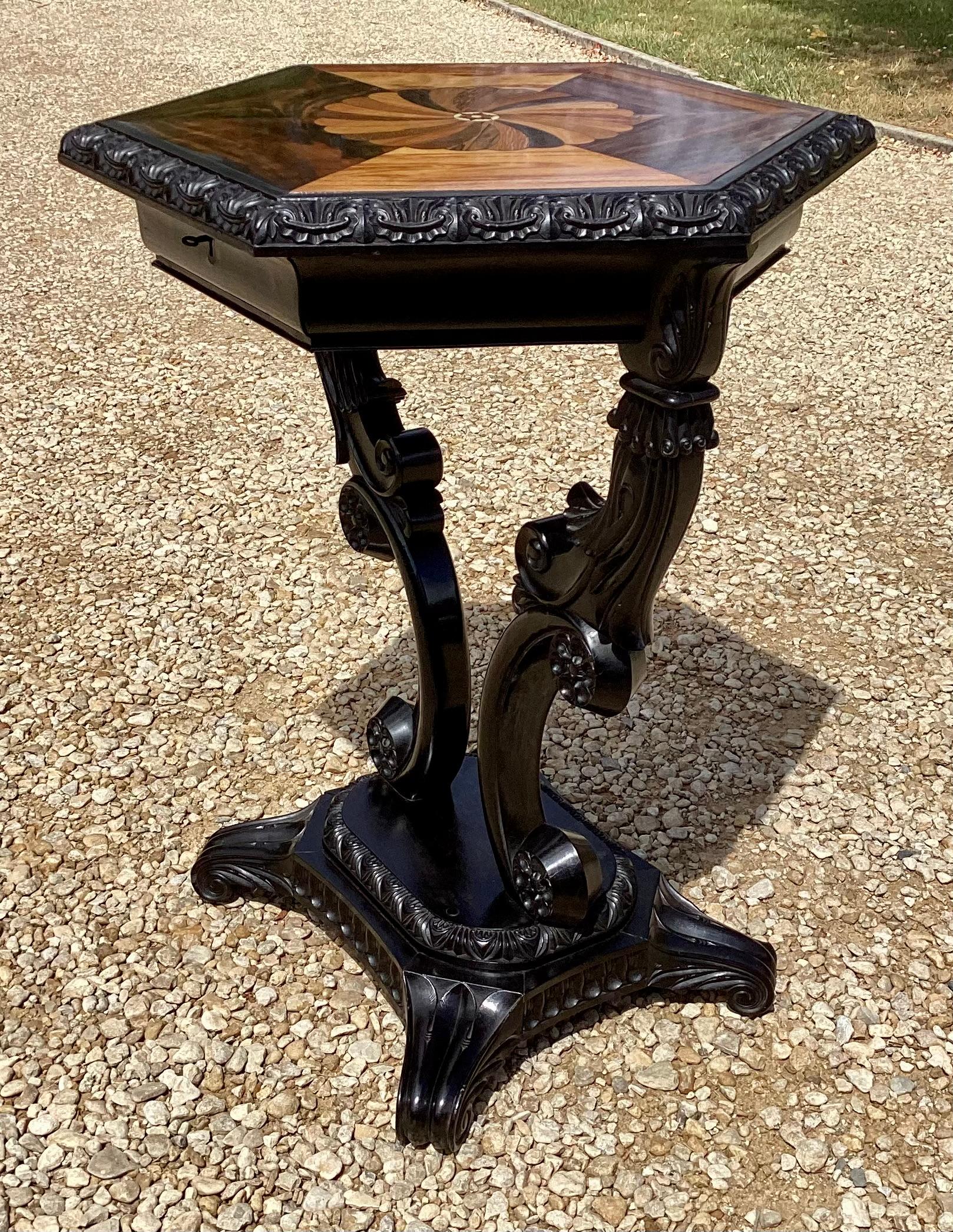 19th Century Anglo Indian Ebony Occasional Table For Sale 13