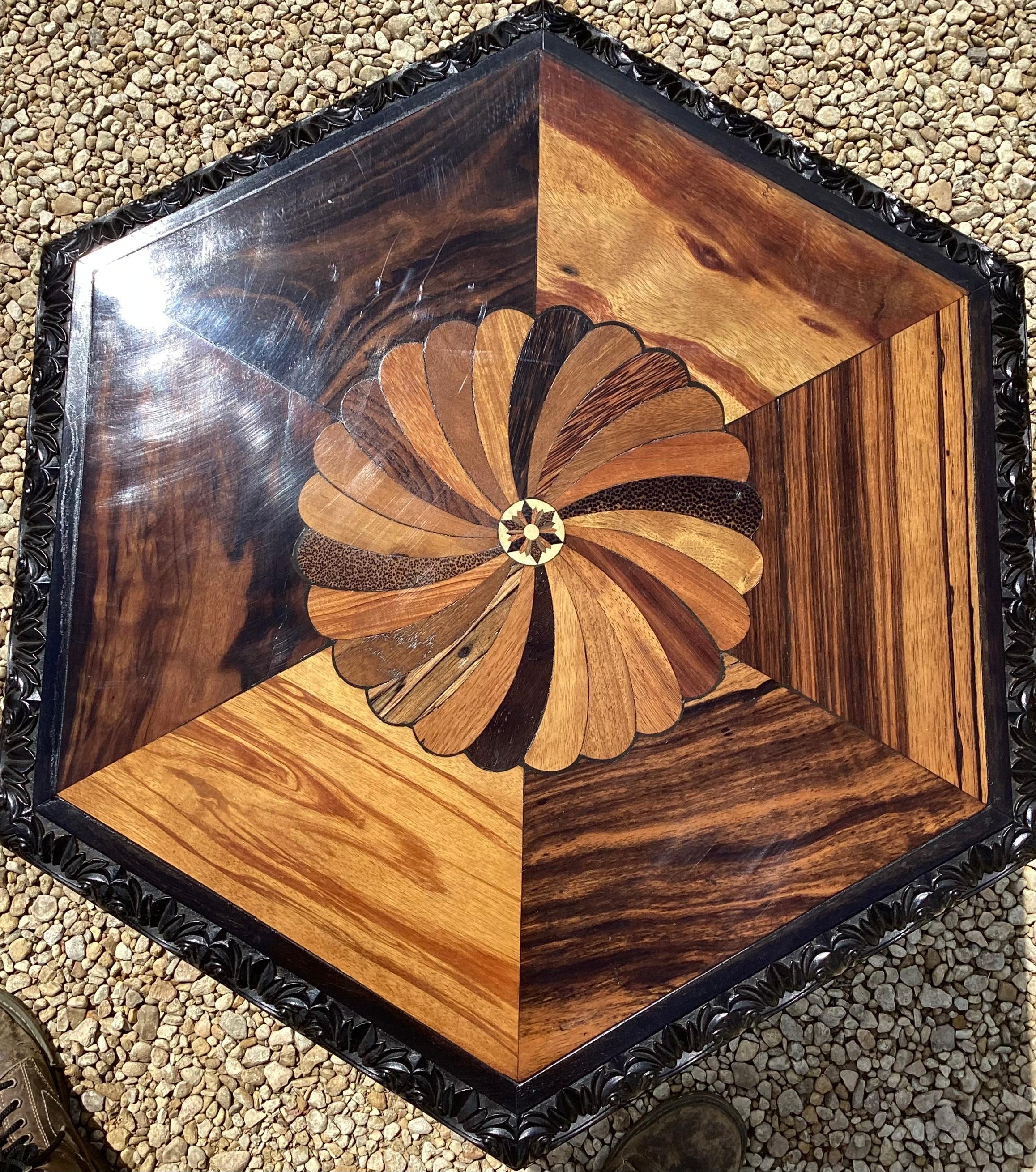 British Colonial 19th Century Anglo Indian Ebony Occasional Table For Sale
