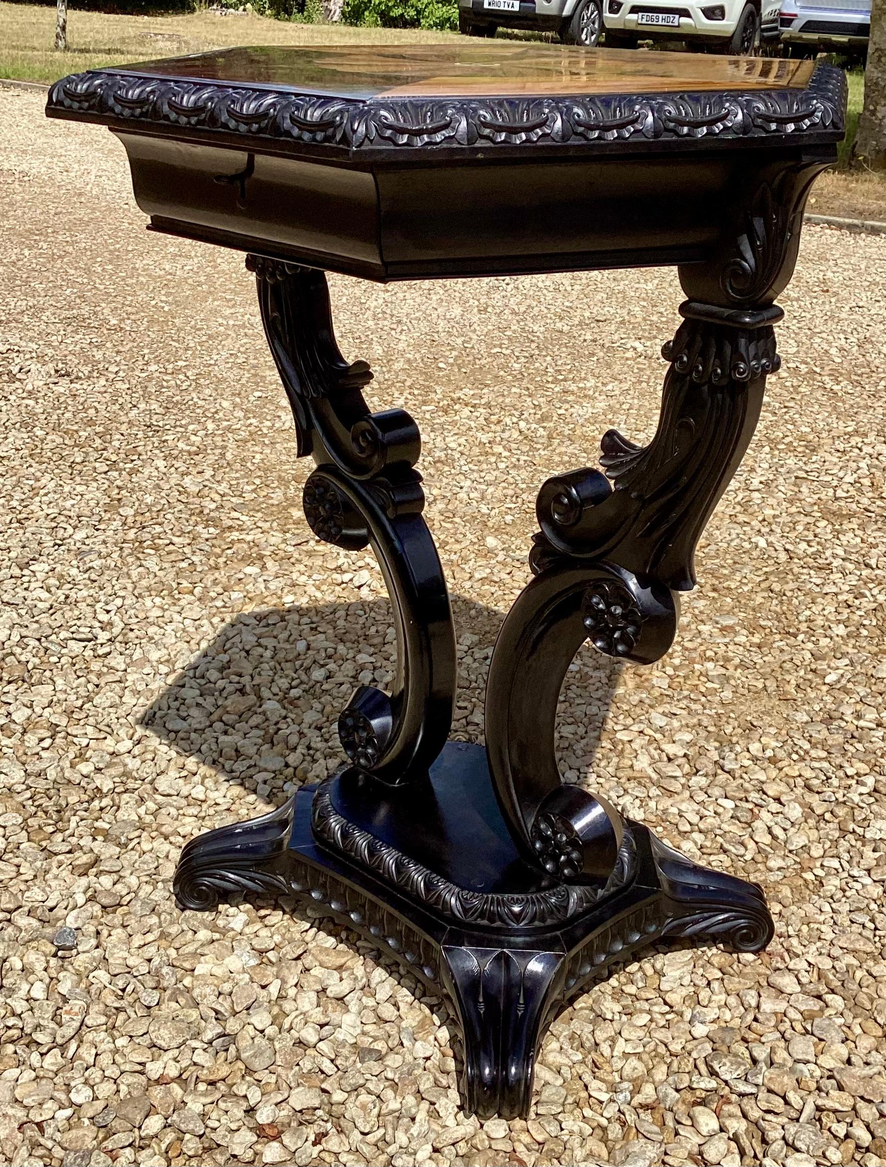 Sri Lankan 19th Century Anglo Indian Ebony Occasional Table For Sale
