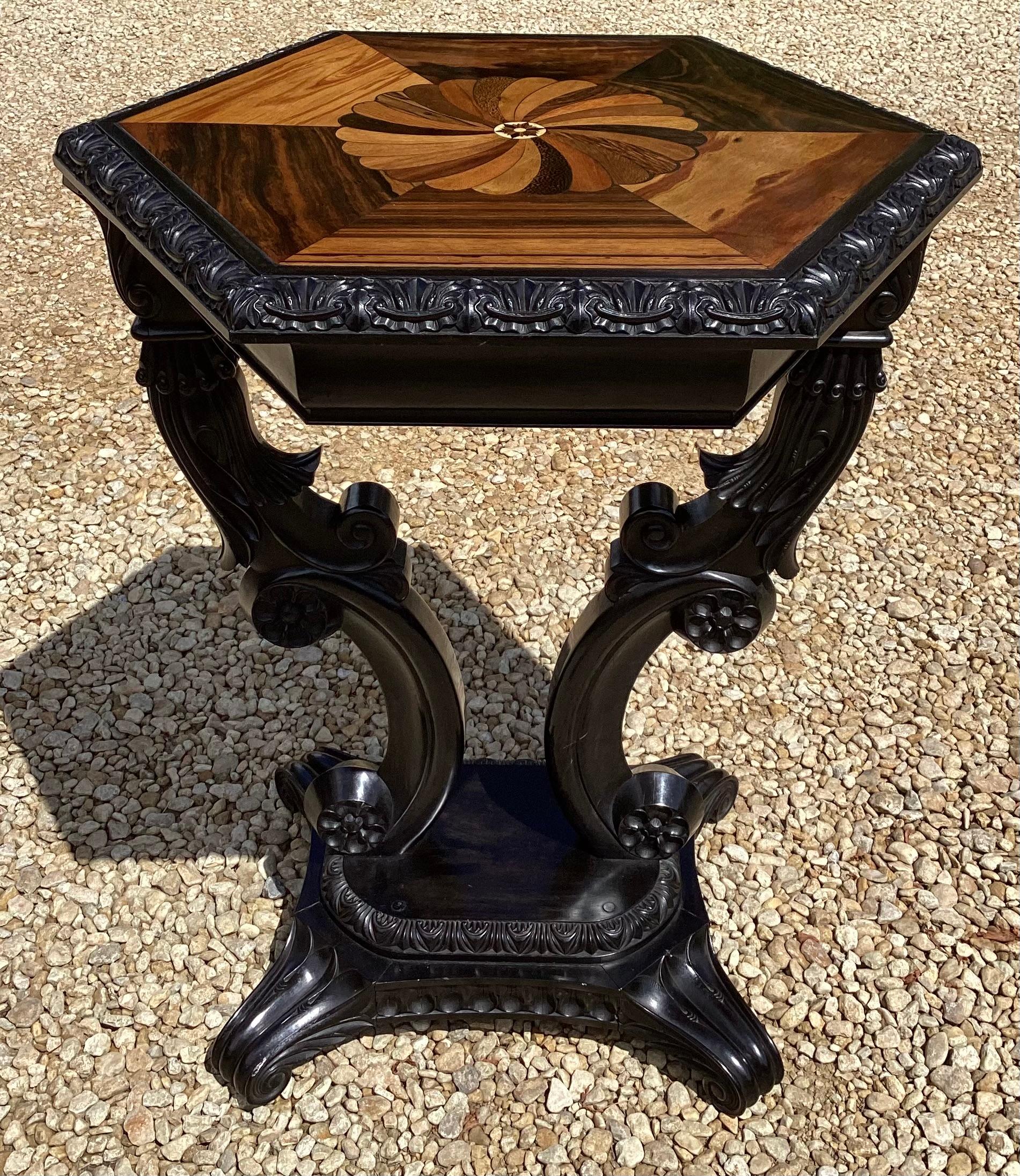 Mid-20th Century 19th Century Anglo Indian Ebony Occasional Table For Sale