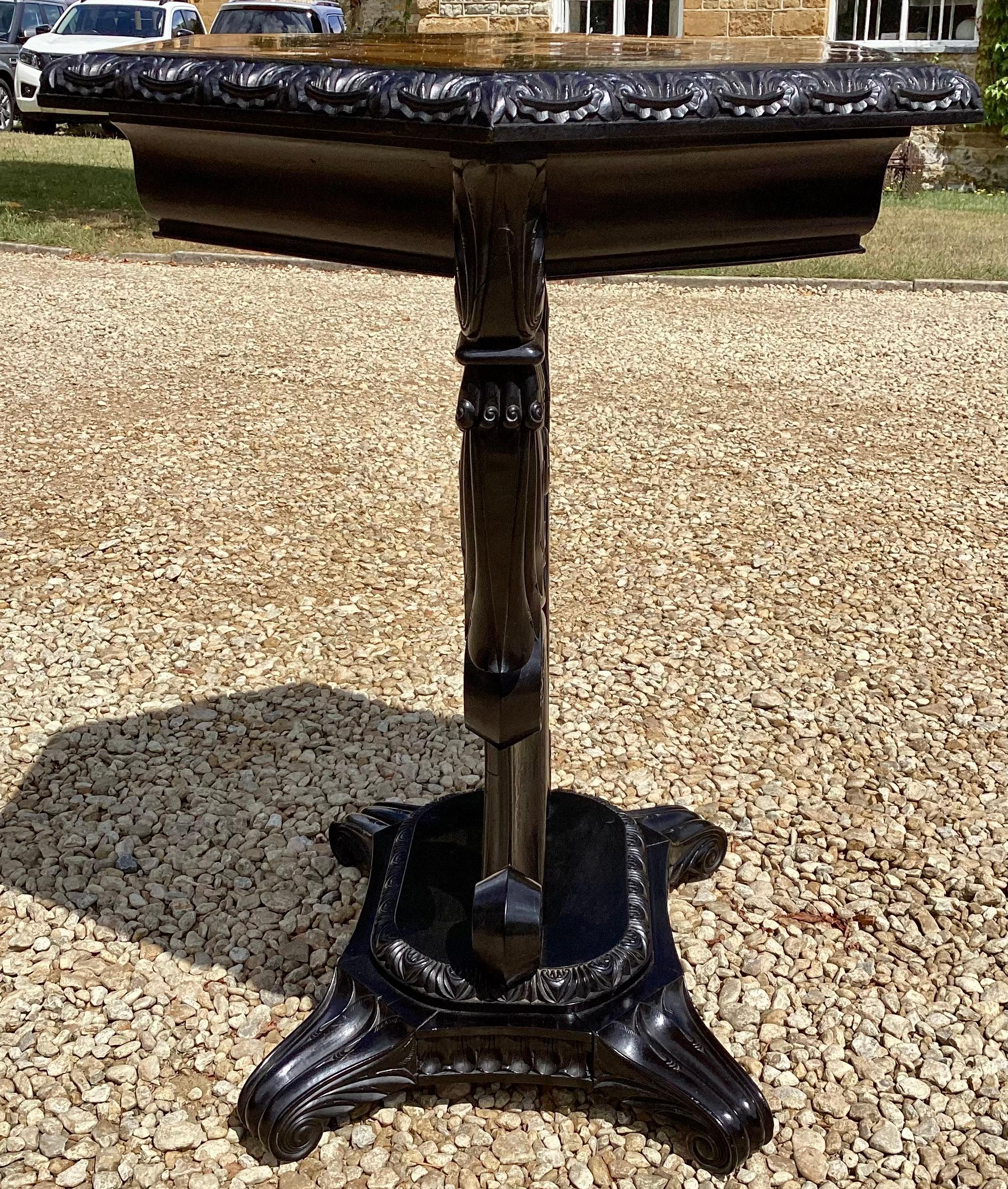 19th Century Anglo Indian Ebony Occasional Table For Sale 1