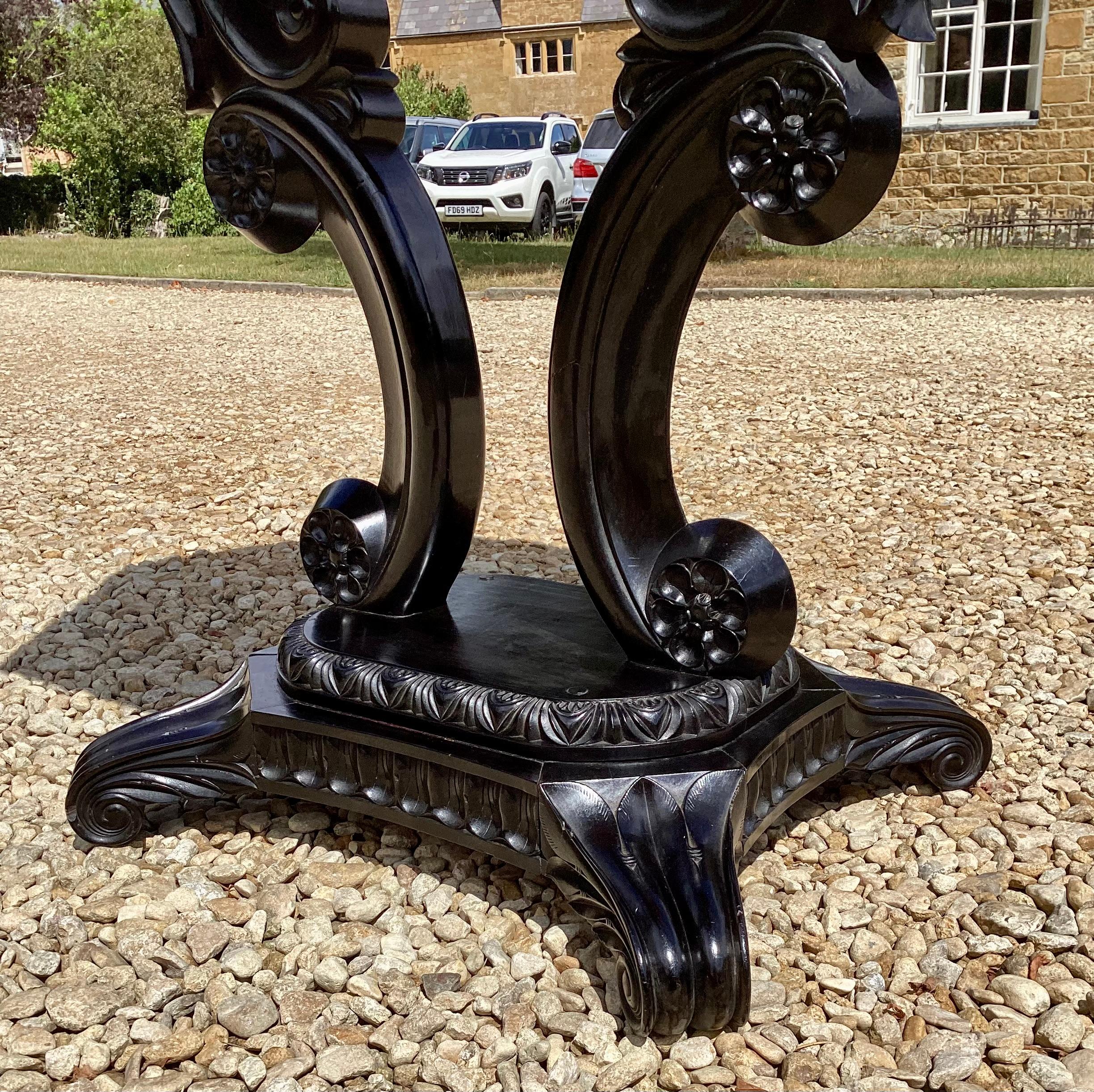 19th Century Anglo Indian Ebony Occasional Table For Sale 3