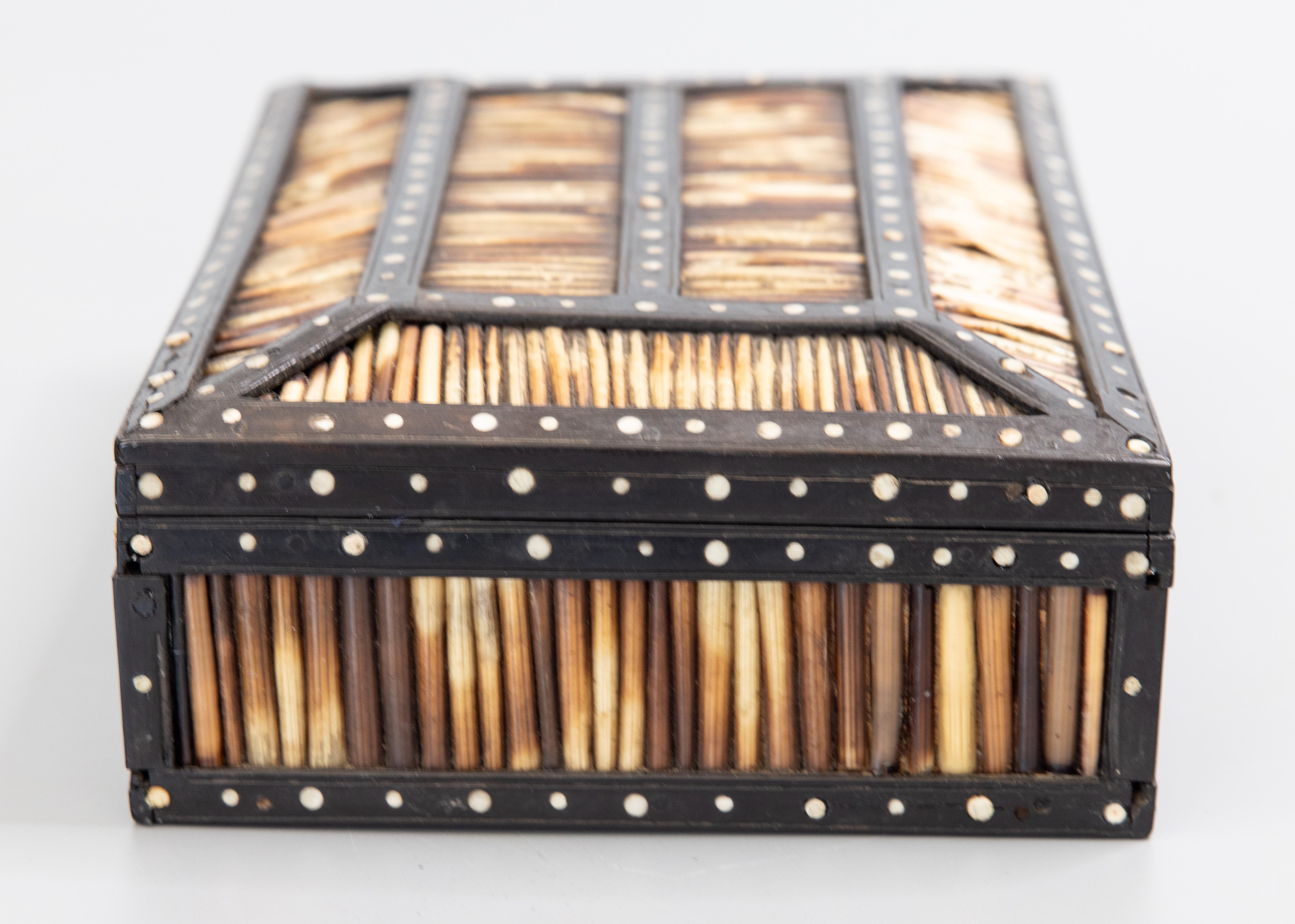 19th Century Anglo Indian Ebony & Porcupine Quill Box In Good Condition In Pearland, TX