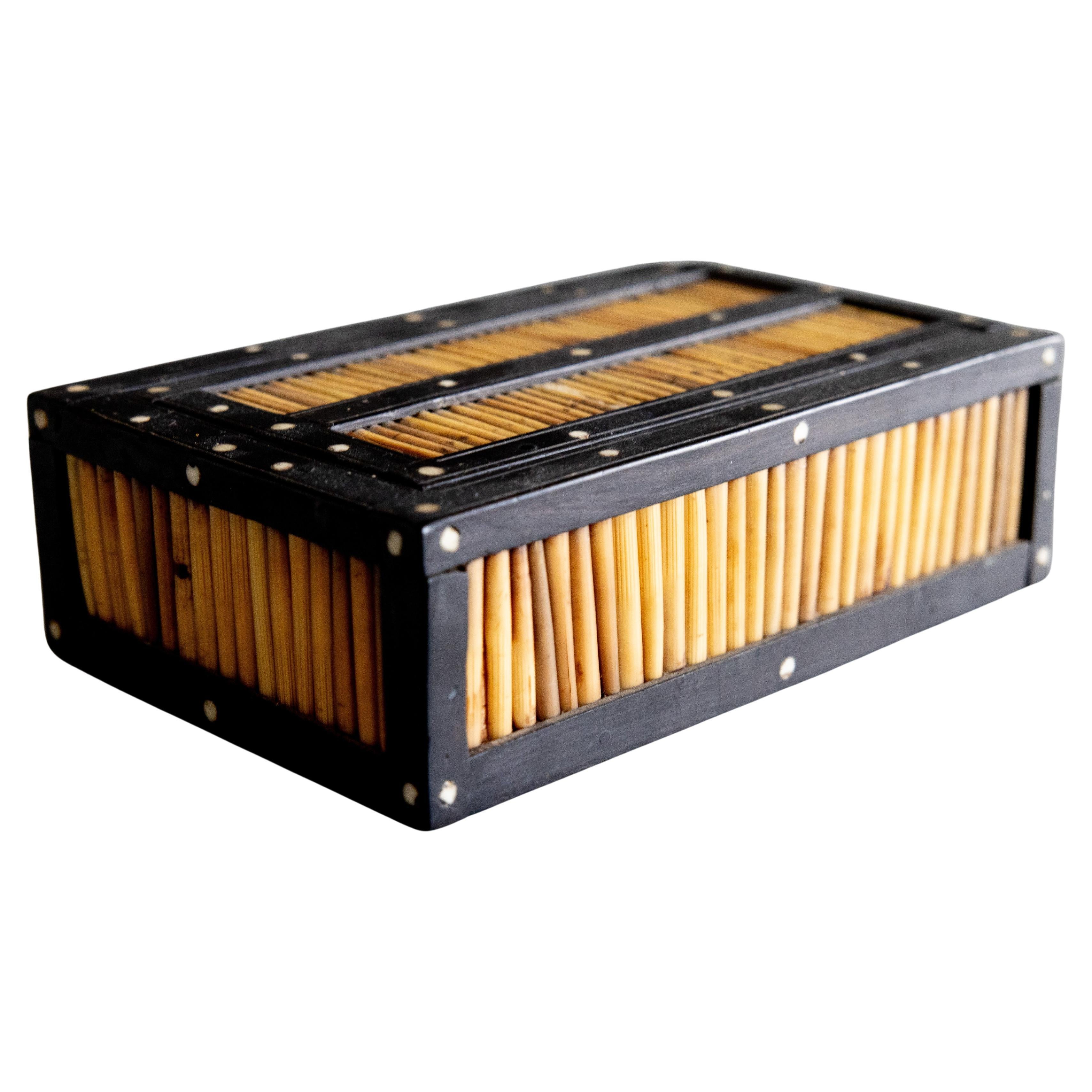 19th Century Anglo Indian Ebony 
Porcupine Quill Box For Sale