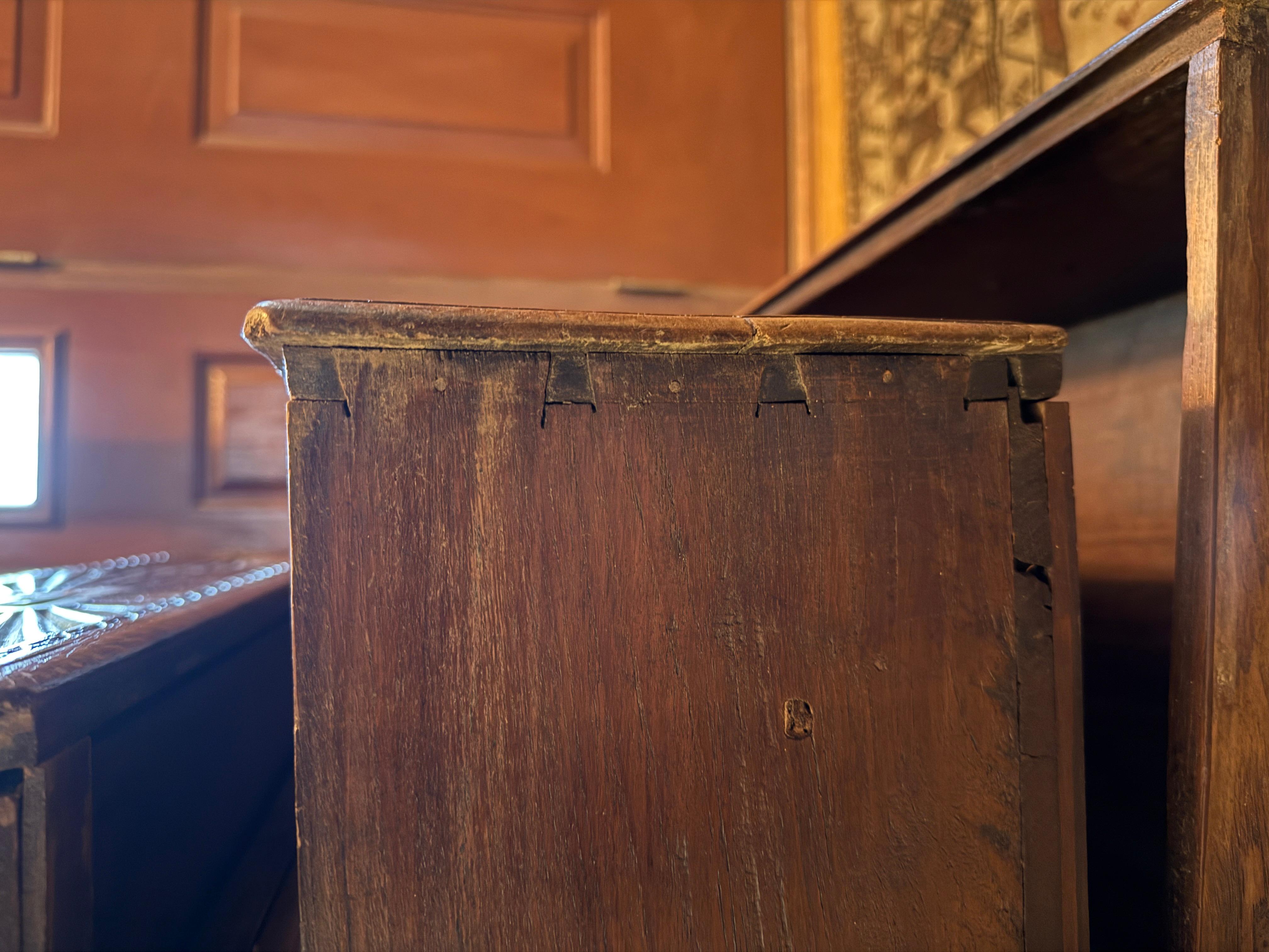 19th Century, Anglo Indian Heavily Carved Rosewood Campaign Secretary Bookcase For Sale 3