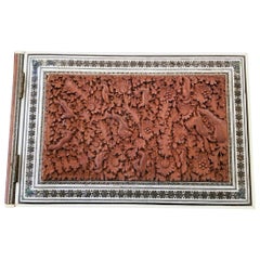 19th Century Anglo Indian Highly Carved Mosaic Photo Album