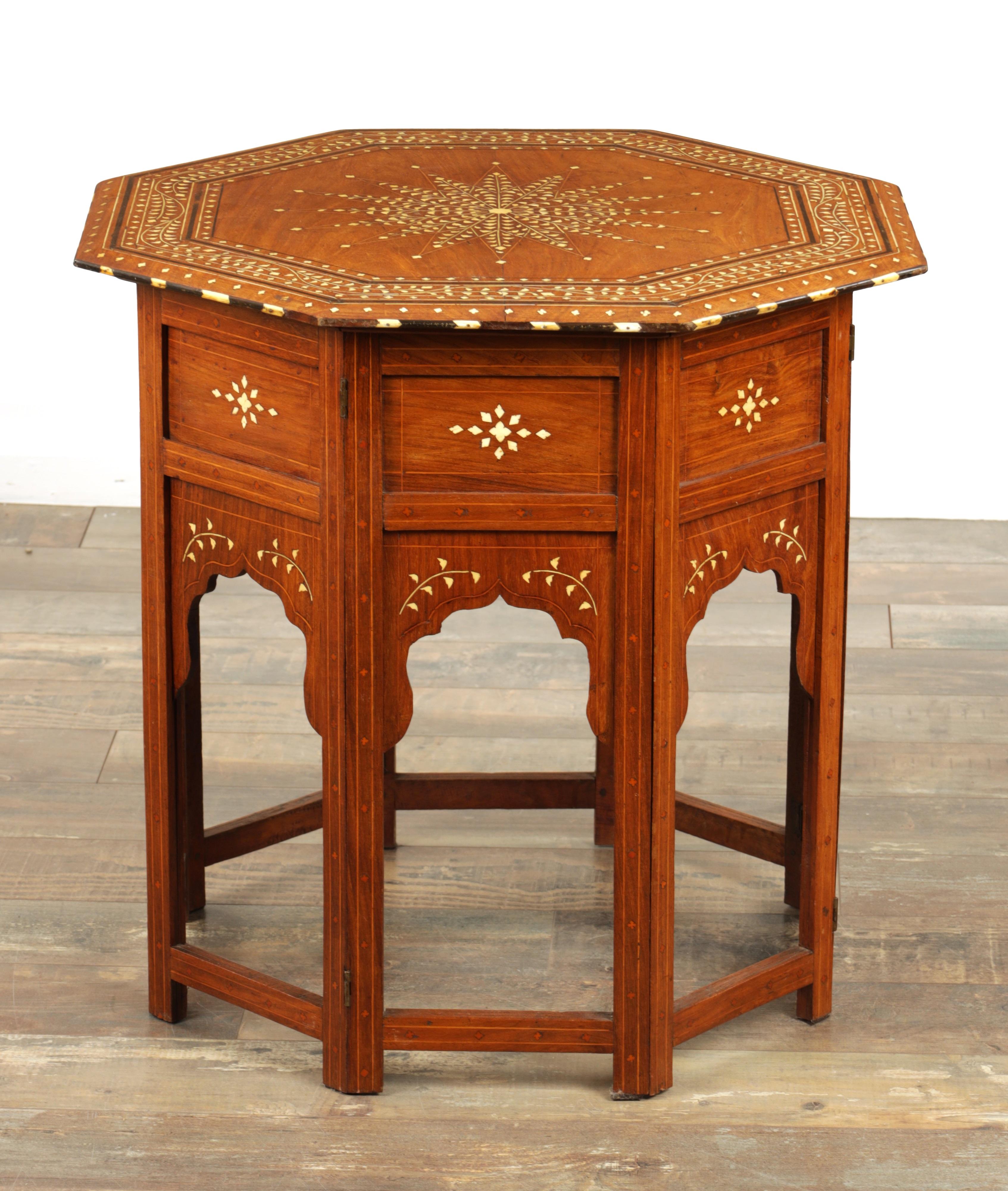 Inlay 19th Century Anglo-Indian Hoshiarpur Octagonal Table For Sale
