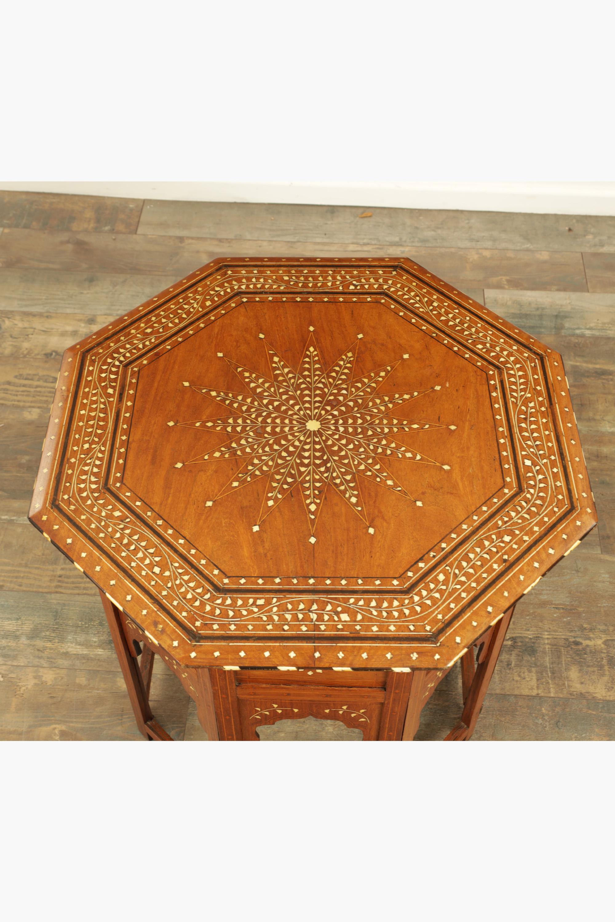 Sandalwood 19th Century Anglo-Indian Hoshiarpur Octagonal Table For Sale