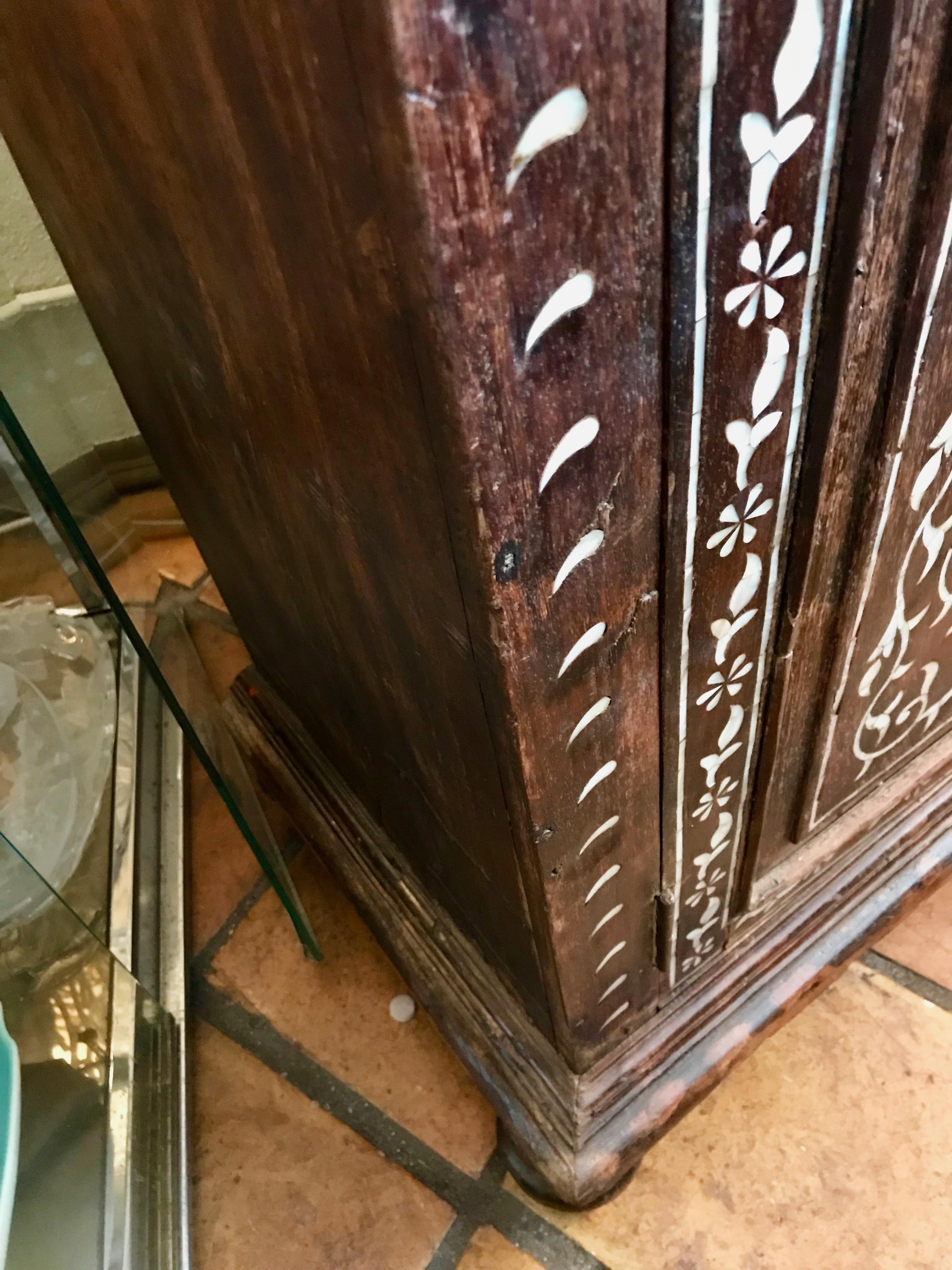 19th Century Anglo, Indian Inlaid Armoire In Good Condition In West Palm Beach, FL