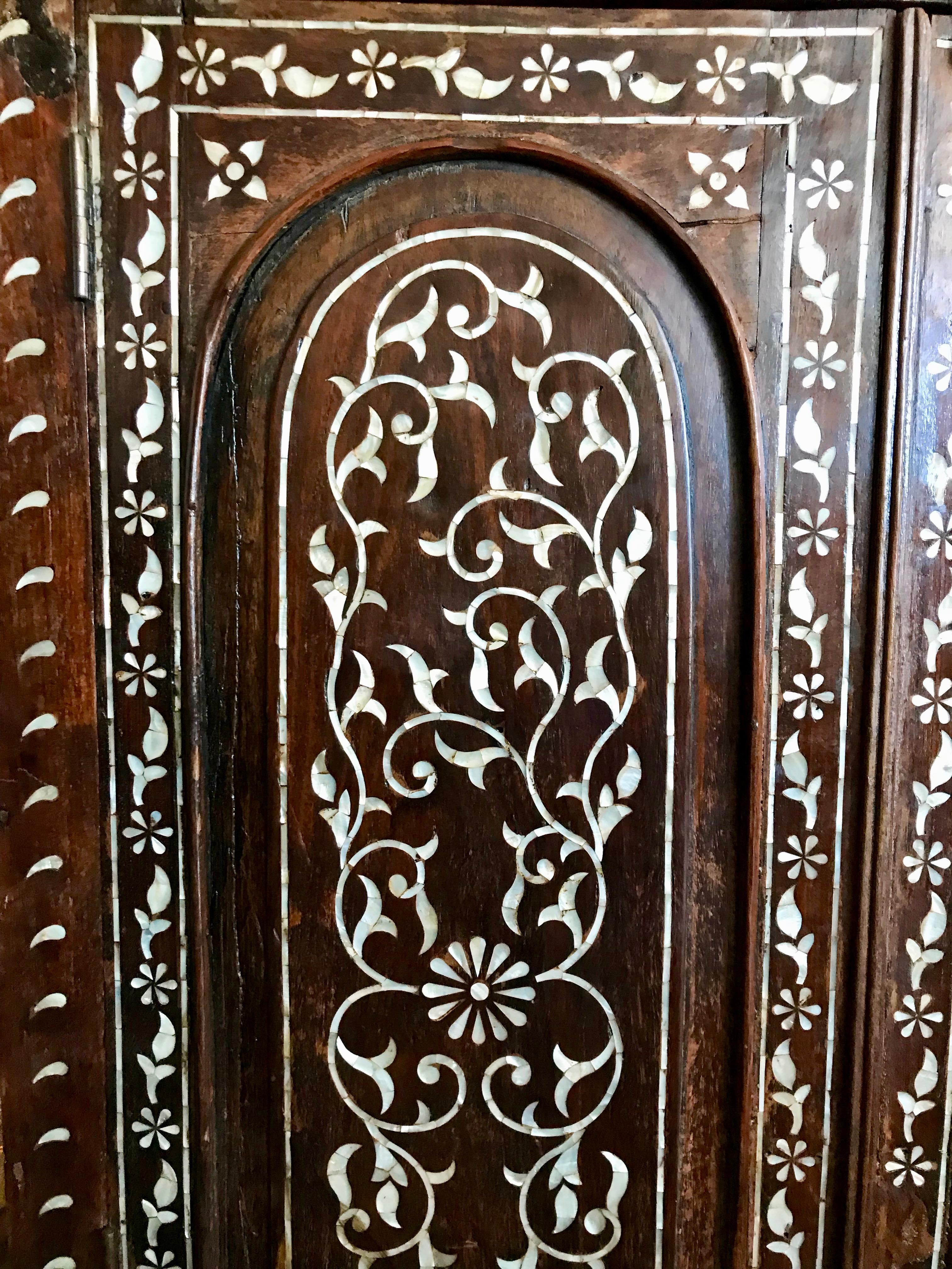 19th Century Anglo, Indian Inlaid Armoire 2