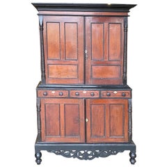Antique 19th Century Anglo-Indian Jackwood and Ebony Cabinet