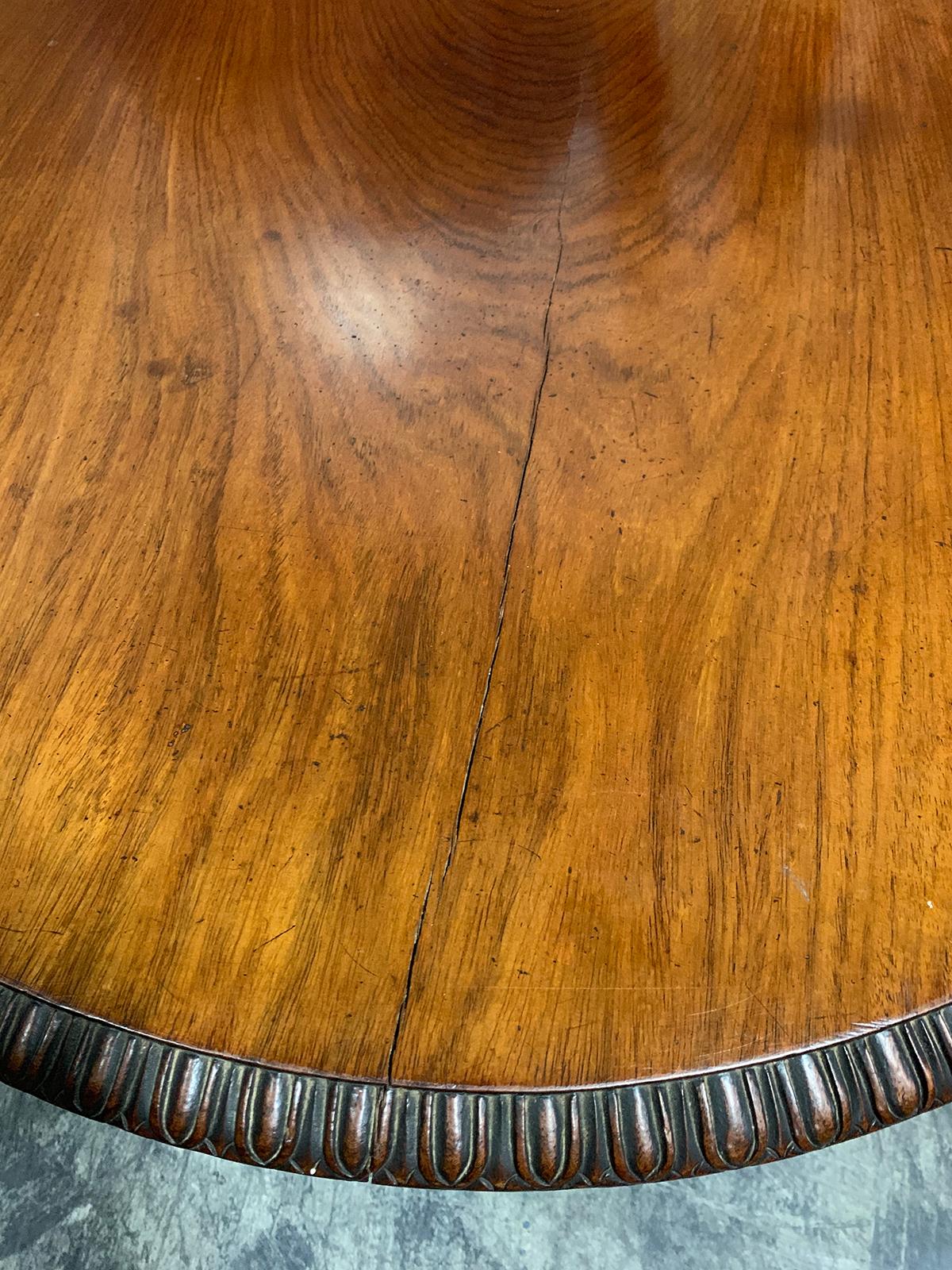 19th Century Anglo-Indian Parcel Gilt & Carved Tilt-Top Table, Lion Form Feet 4