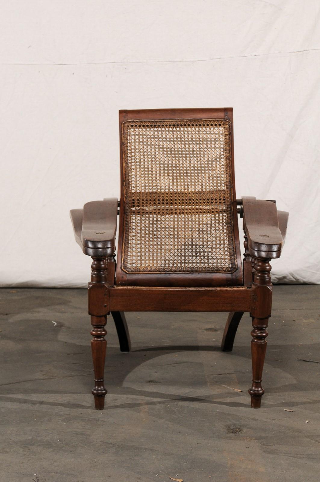 19th Century Anglo-Indian Caned Planters Chair with Leg Stretchers, Metamorphic 4