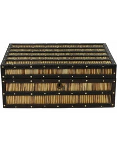 19th Century Anglo Indian Porcupine Quill Bone Inlaid Decorative Box