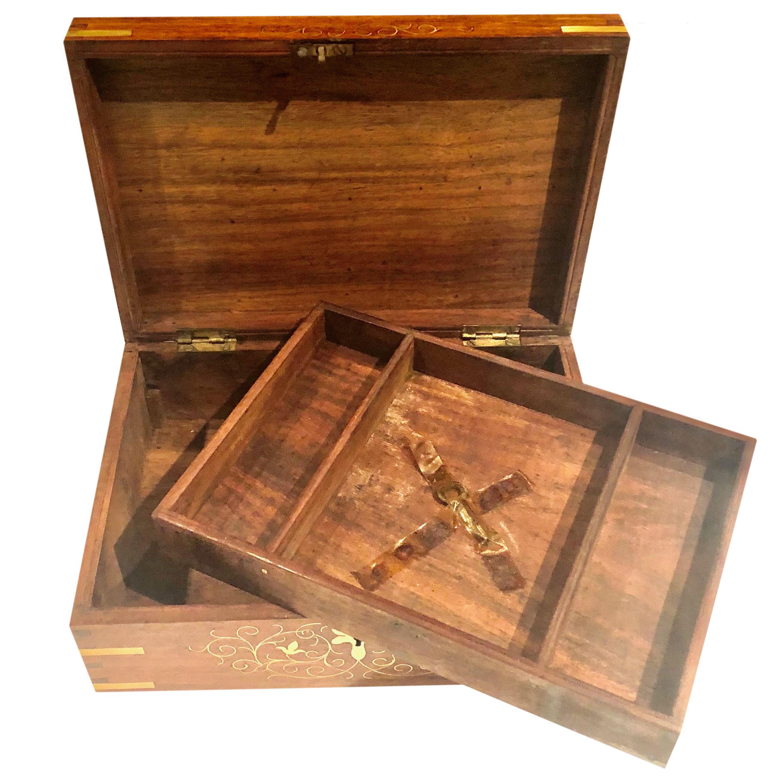 Late 19th Century 19th Century Anglo Indian Rosewood Box For Sale