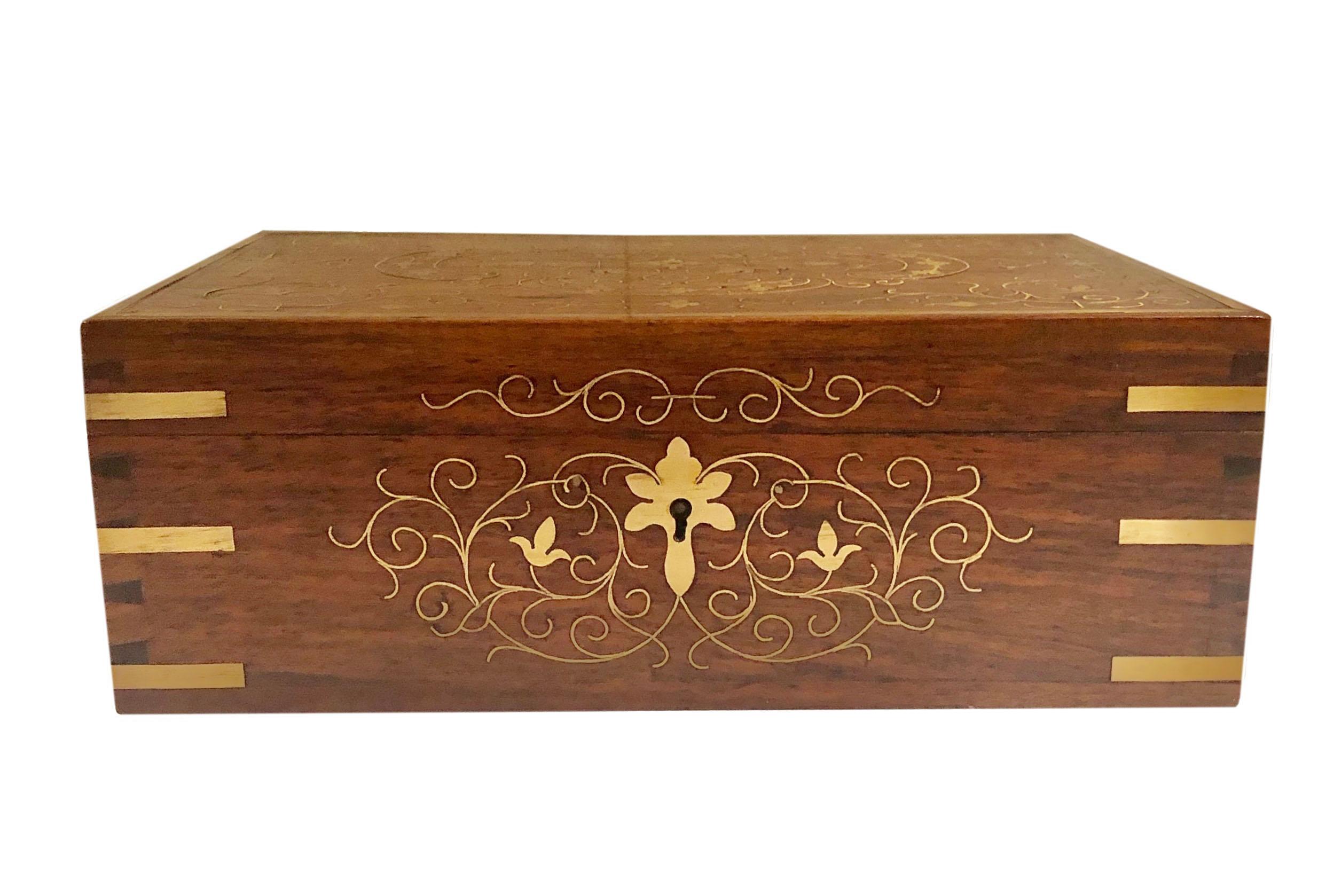 19th Century Anglo Indian Rosewood Box For Sale 2