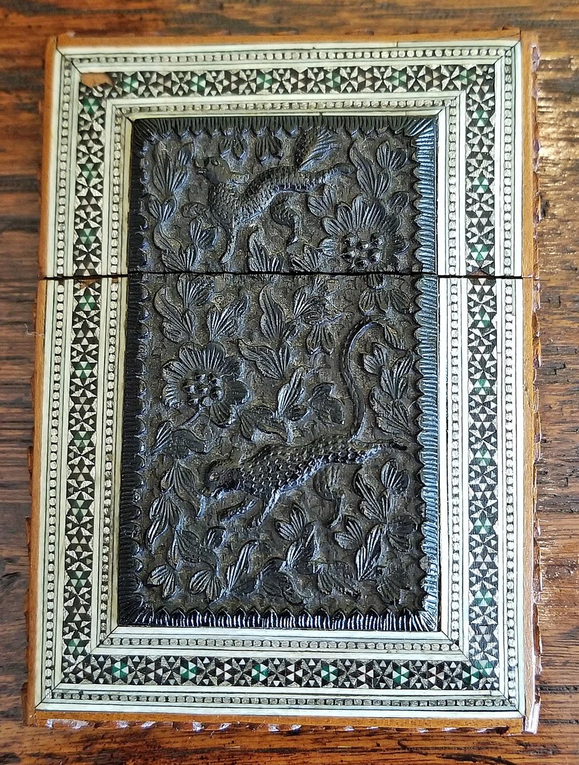 19th Century Anglo-Indian Sadeli Mosaic Calling Card Case 2