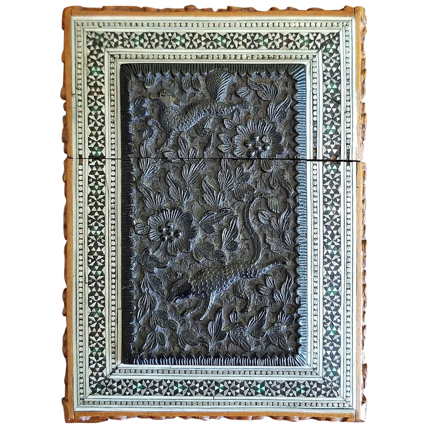 19th Century Anglo-Indian Sadeli Mosaic Calling Card Case