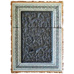 porte-cartes de visite en mosaïque anglo-indienne Sadeli du 19e siècle