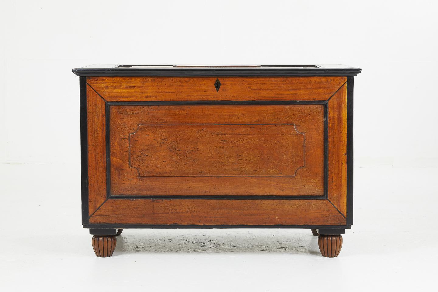 19th century Anglo-Indian satinwood and ebony chest. 
 