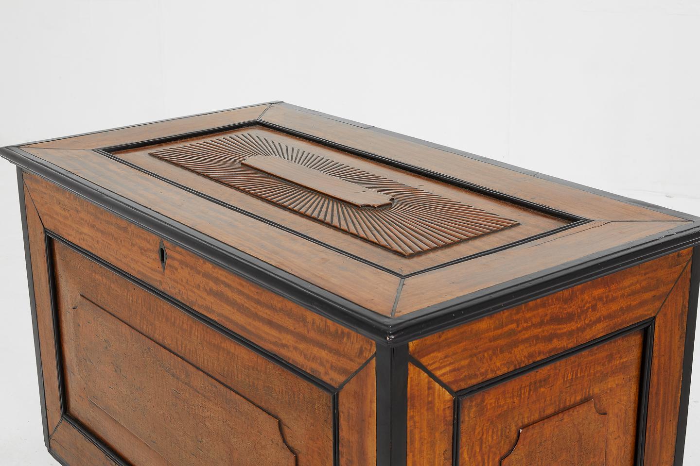 British 19th Century Anglo Indian Satinwood and Ebony Chest For Sale
