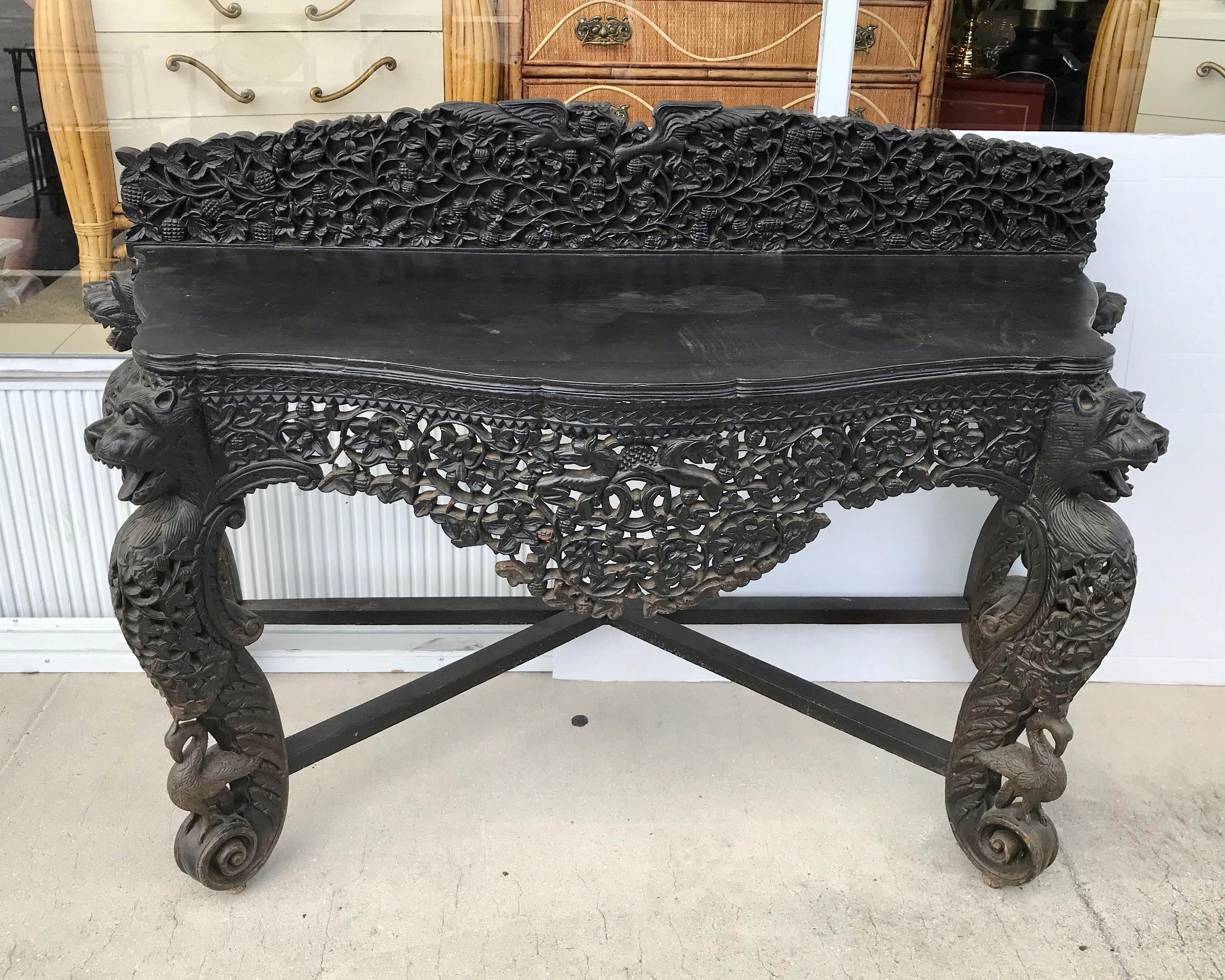 Carved 19th Century Anglo-Indian Server / Console