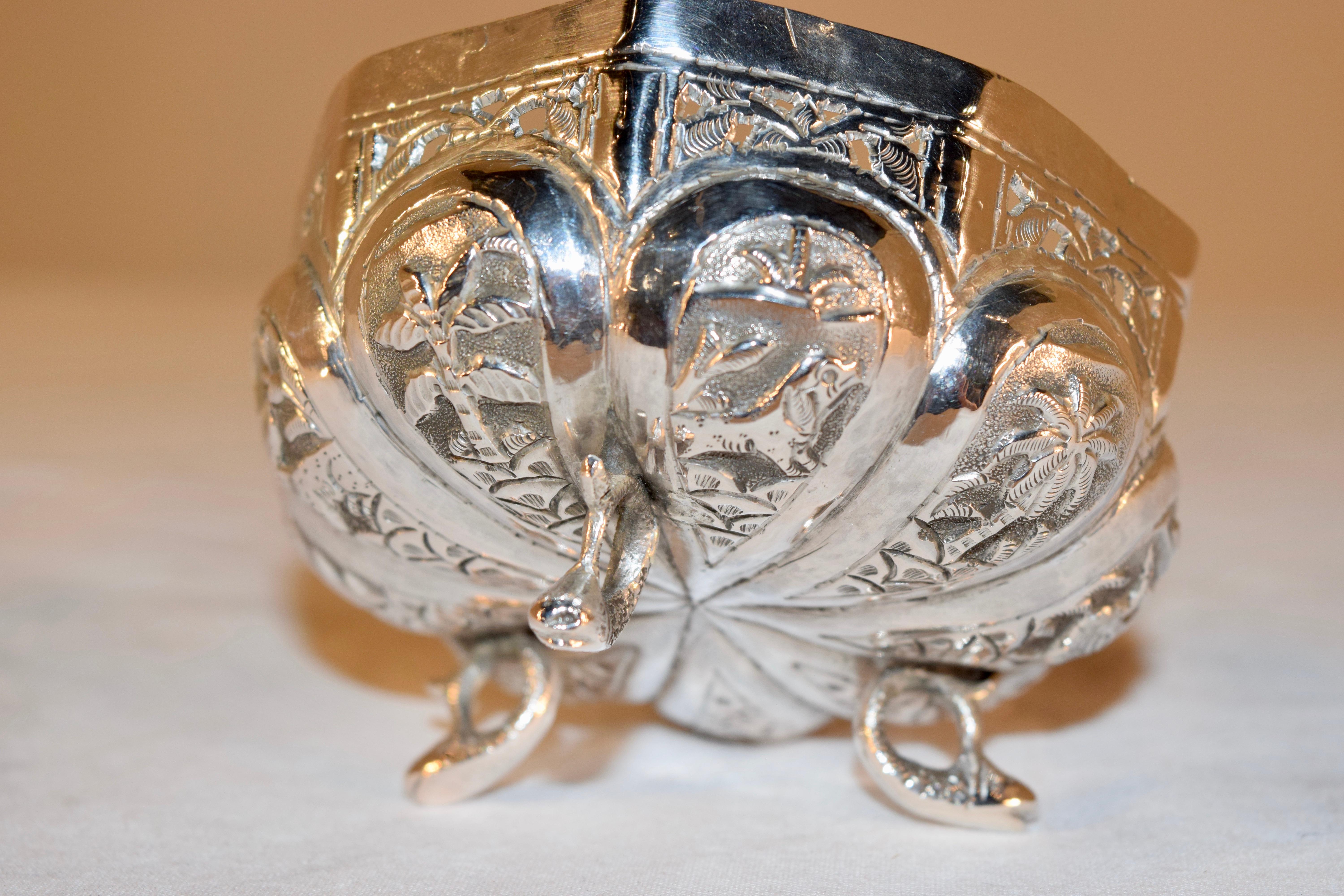 19th Century Anglo-Indian Silver Bowl In Good Condition For Sale In High Point, NC