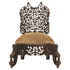 Silla pantufla angloindia del siglo XIX