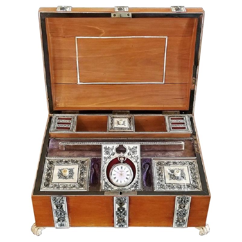 19th Century Anglo-Indian Vizagapatam Ladies Jewelry Casket or Necessaire