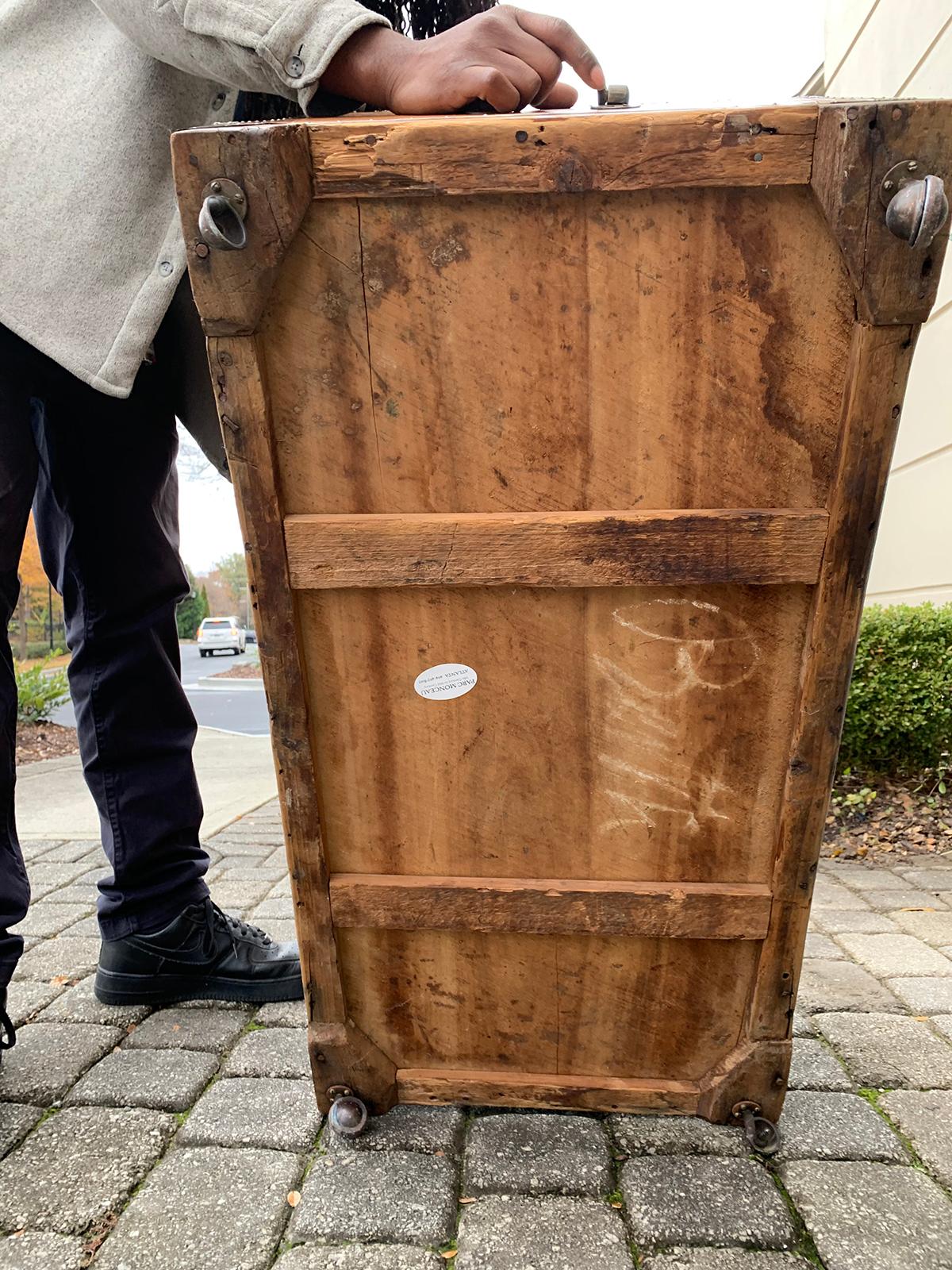 19th Century Anglo-Indian Wood Trunk with Wheels 3