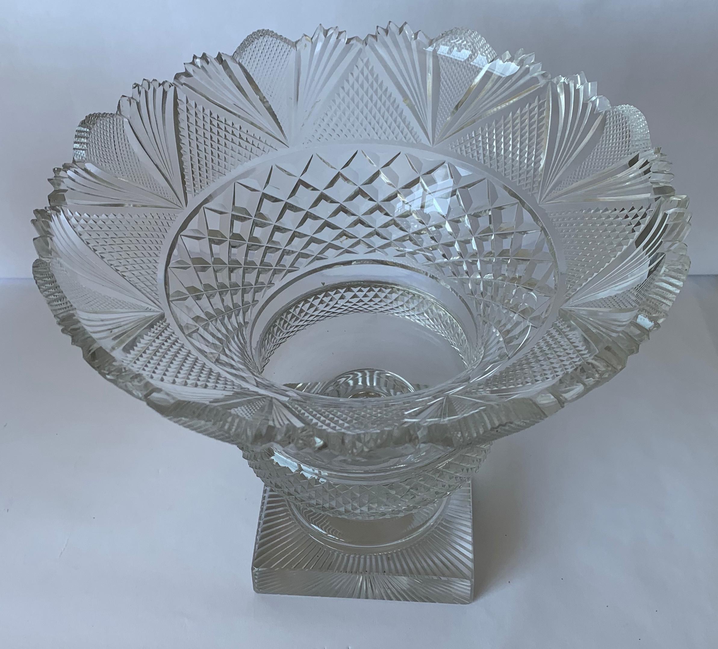 cut glass footed bowl