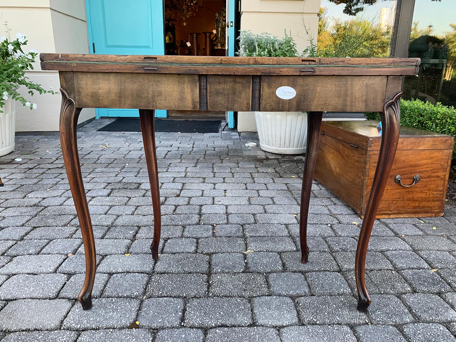 19th Century Anglo-Irish Mahogany Demilune Game Table 6