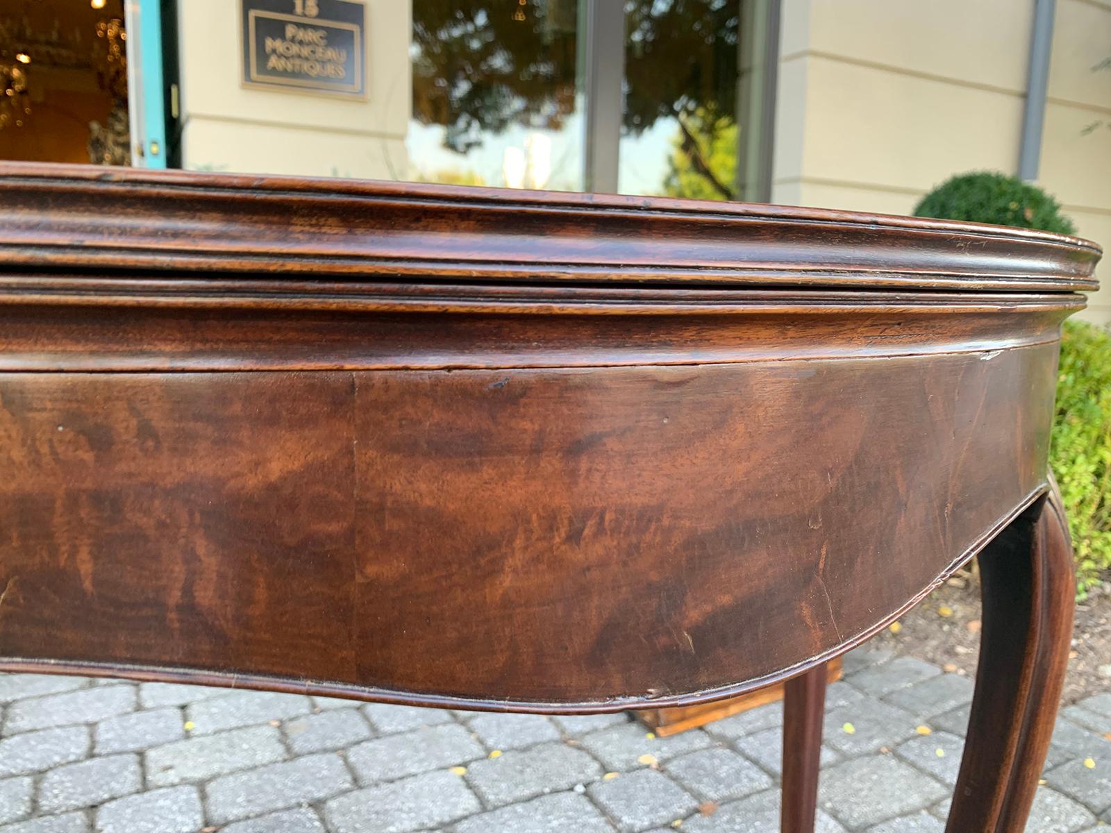 Northern Irish 19th Century Anglo-Irish Mahogany Demilune Game Table