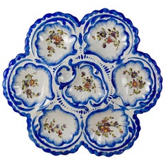 19th Century Angoulême French Faïence, Alfred Renoleau Hand Painted Oyster Plate