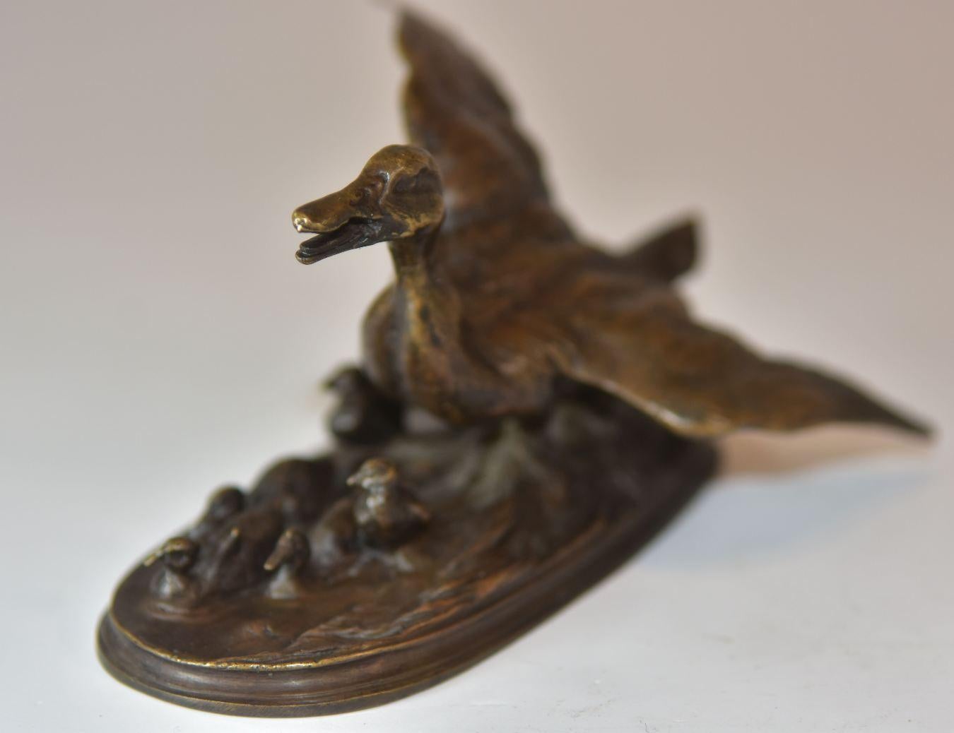 bronze duck sculpture