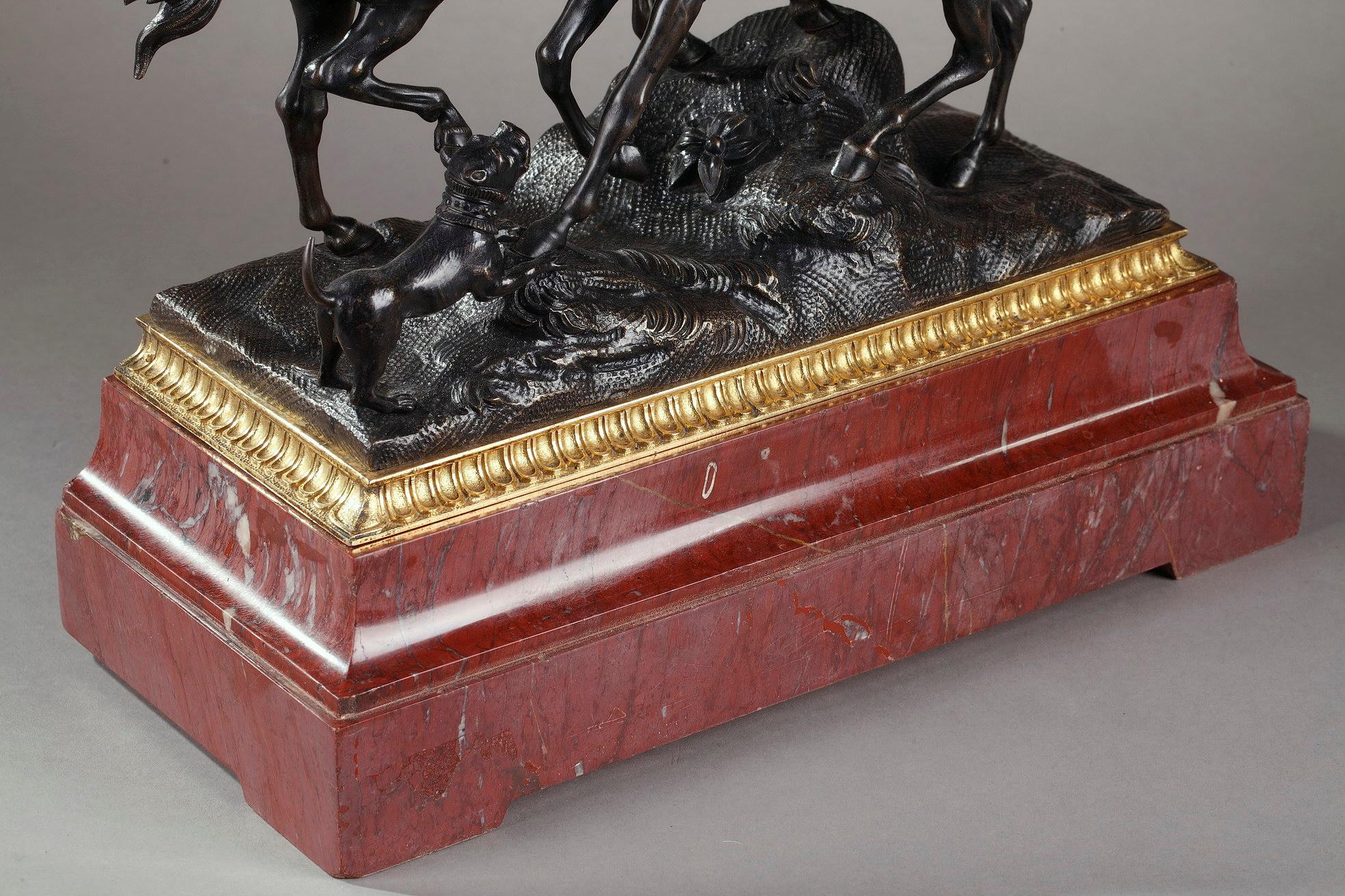 19th Century Animal Bronze L'accolade For Sale 4