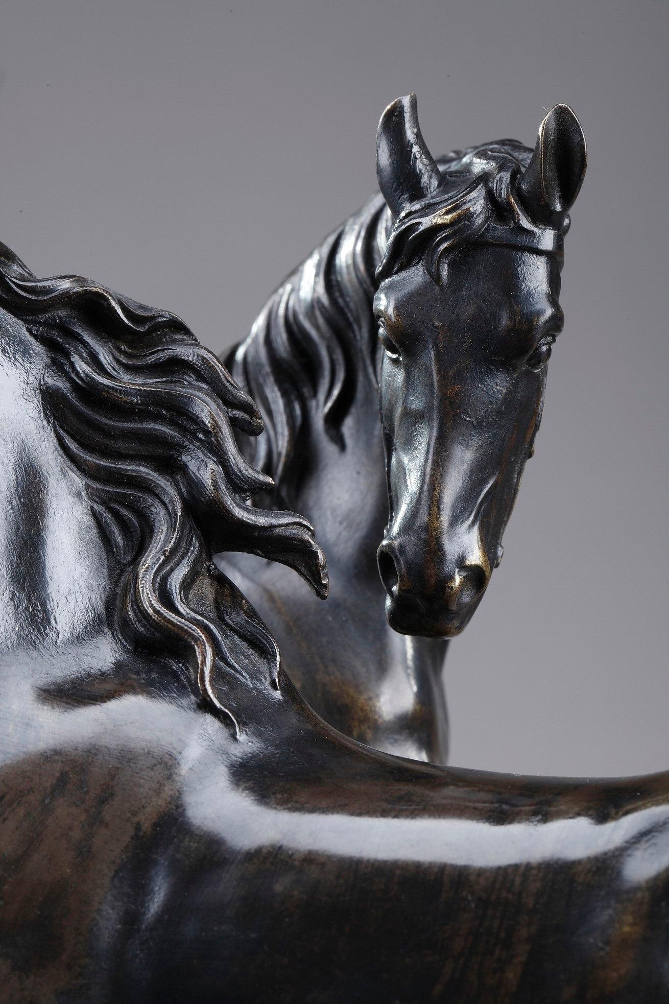 Français Bronze animalier du 19e siècle L'accolade en vente