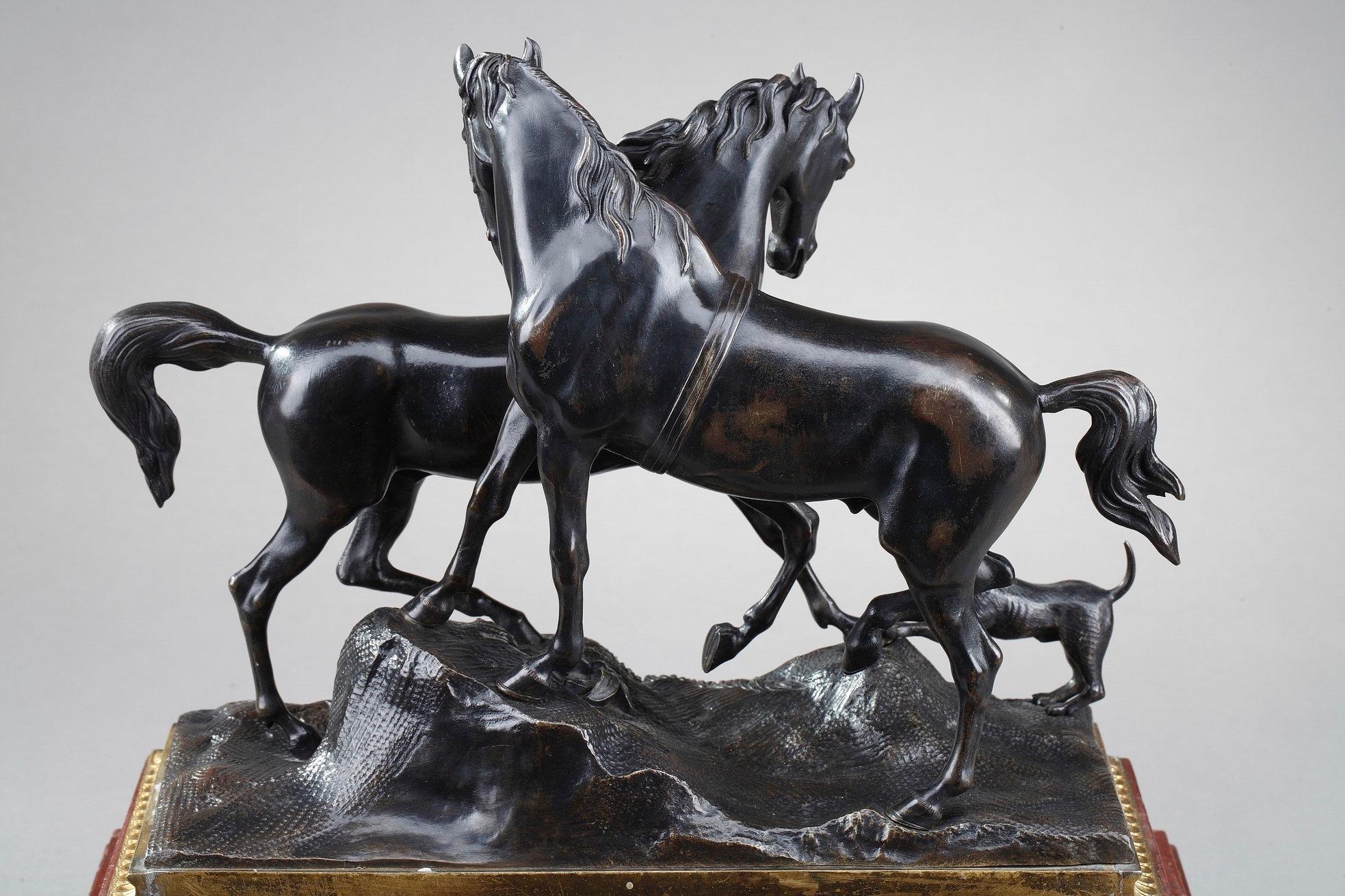 19th Century Animal Bronze L'accolade For Sale 1